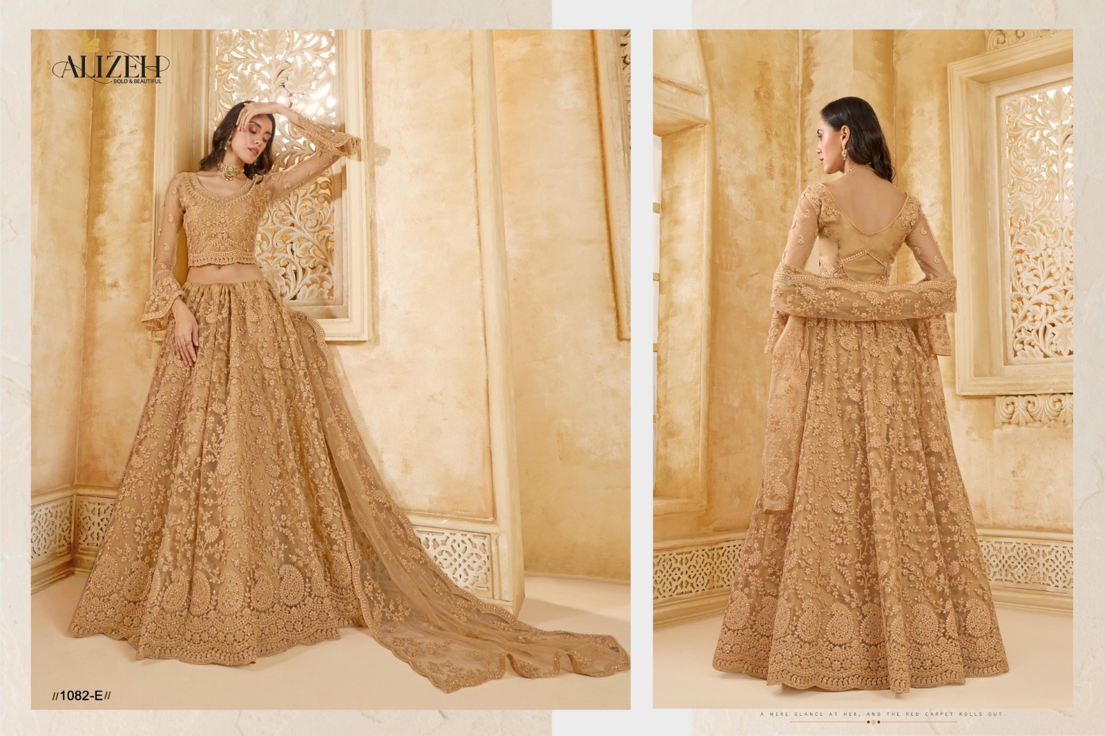 Alizeh The White Bride Vol-02 Premium Net Bridal Lehenga with Intricate Stonework - Image 19