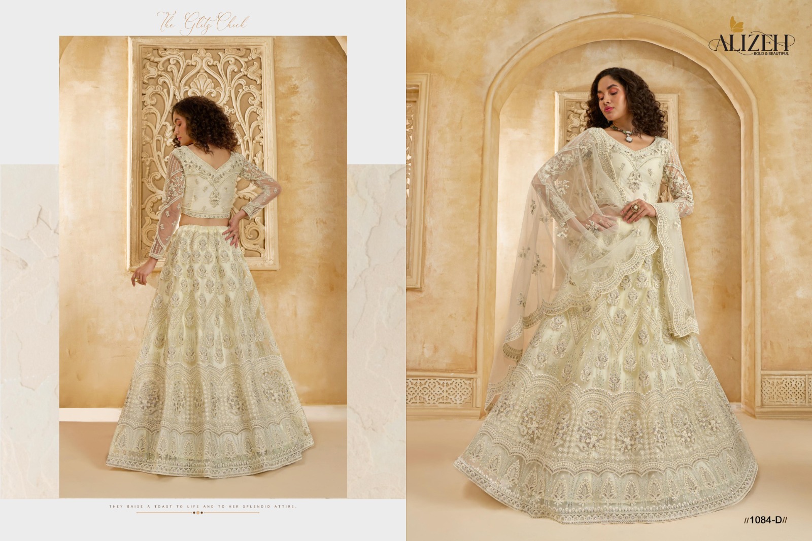 Alizeh The White Bride Vol-02 Premium Net Bridal Lehenga with Intricate Stonework - Image 25
