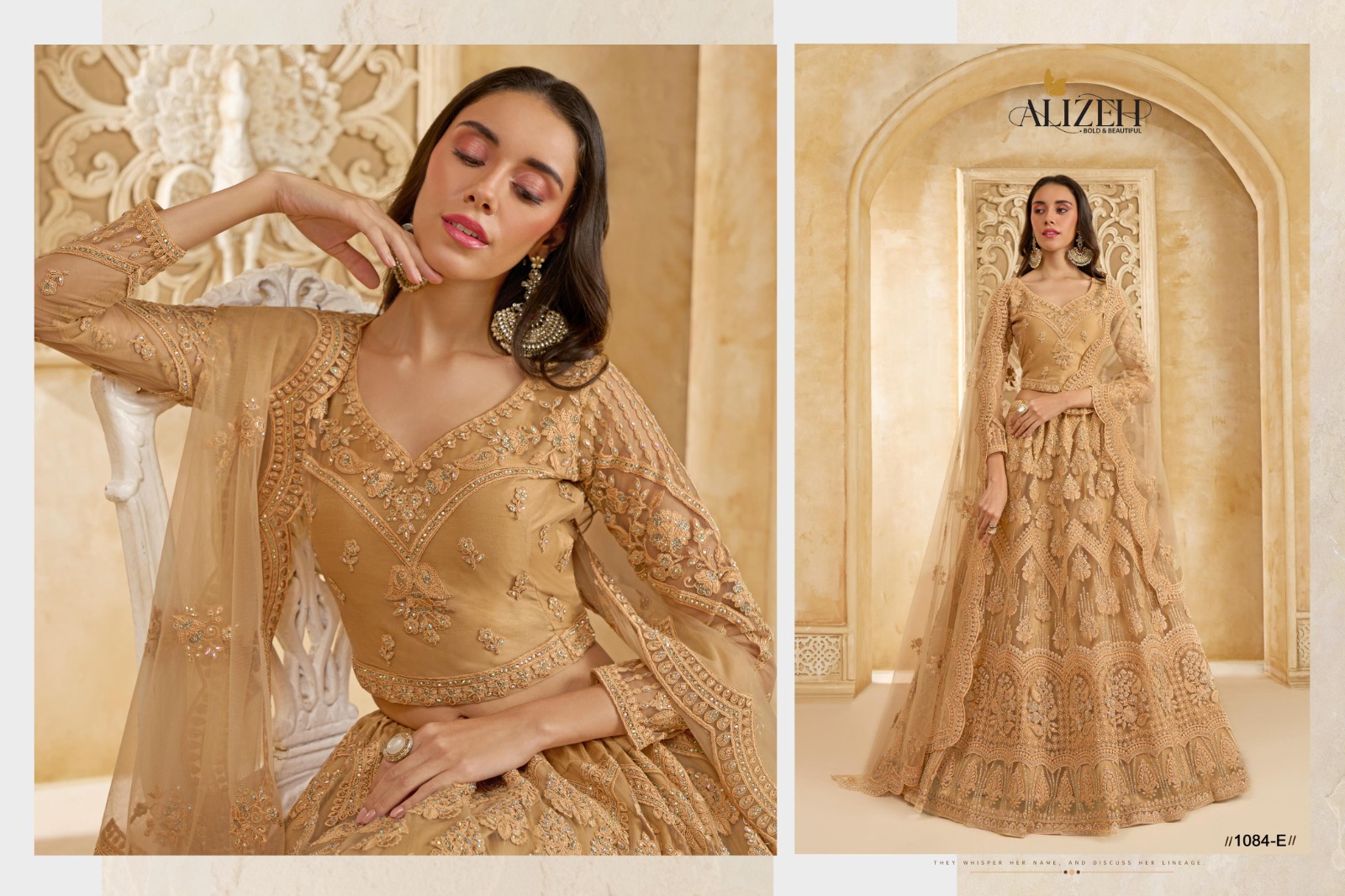 Alizeh The White Bride Vol-02 Premium Net Bridal Lehenga with Intricate Stonework - Image 2