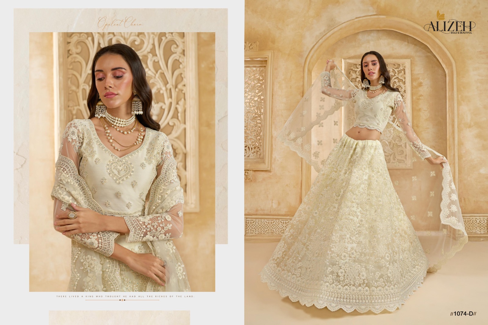Alizeh The White Bride Vol-02 Premium Net Bridal Lehenga with Intricate Stonework - Image 4