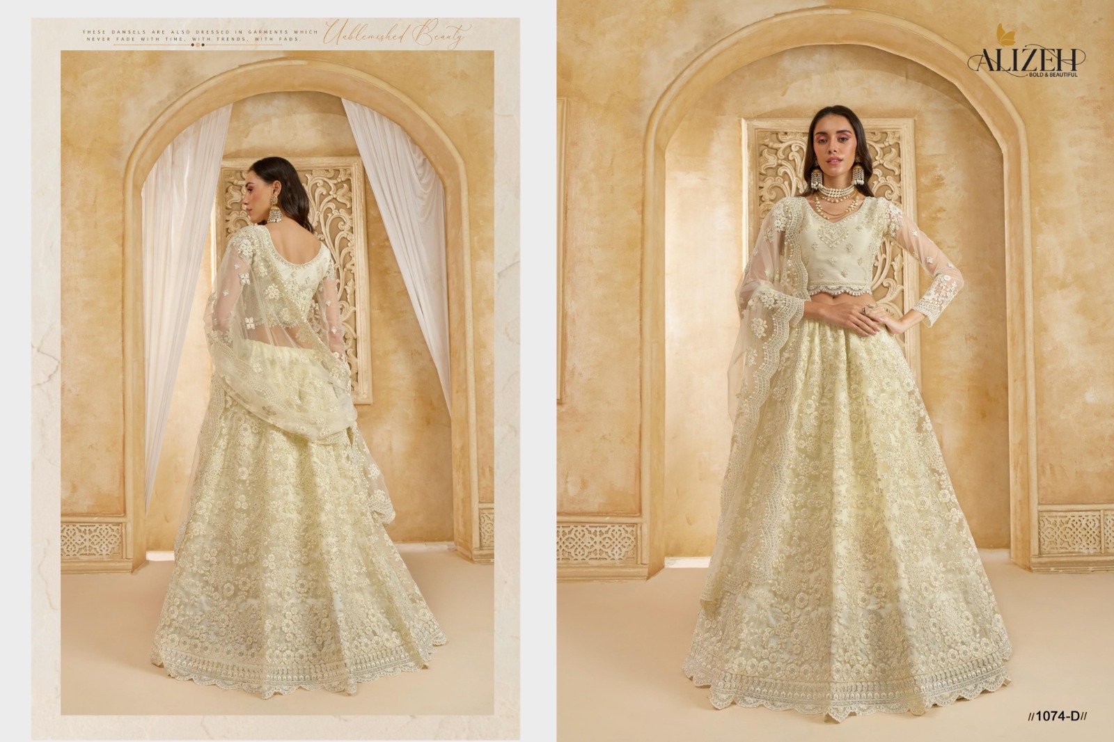 Alizeh The White Bride Vol-02 Premium Net Bridal Lehenga with Intricate Stonework - Image 5