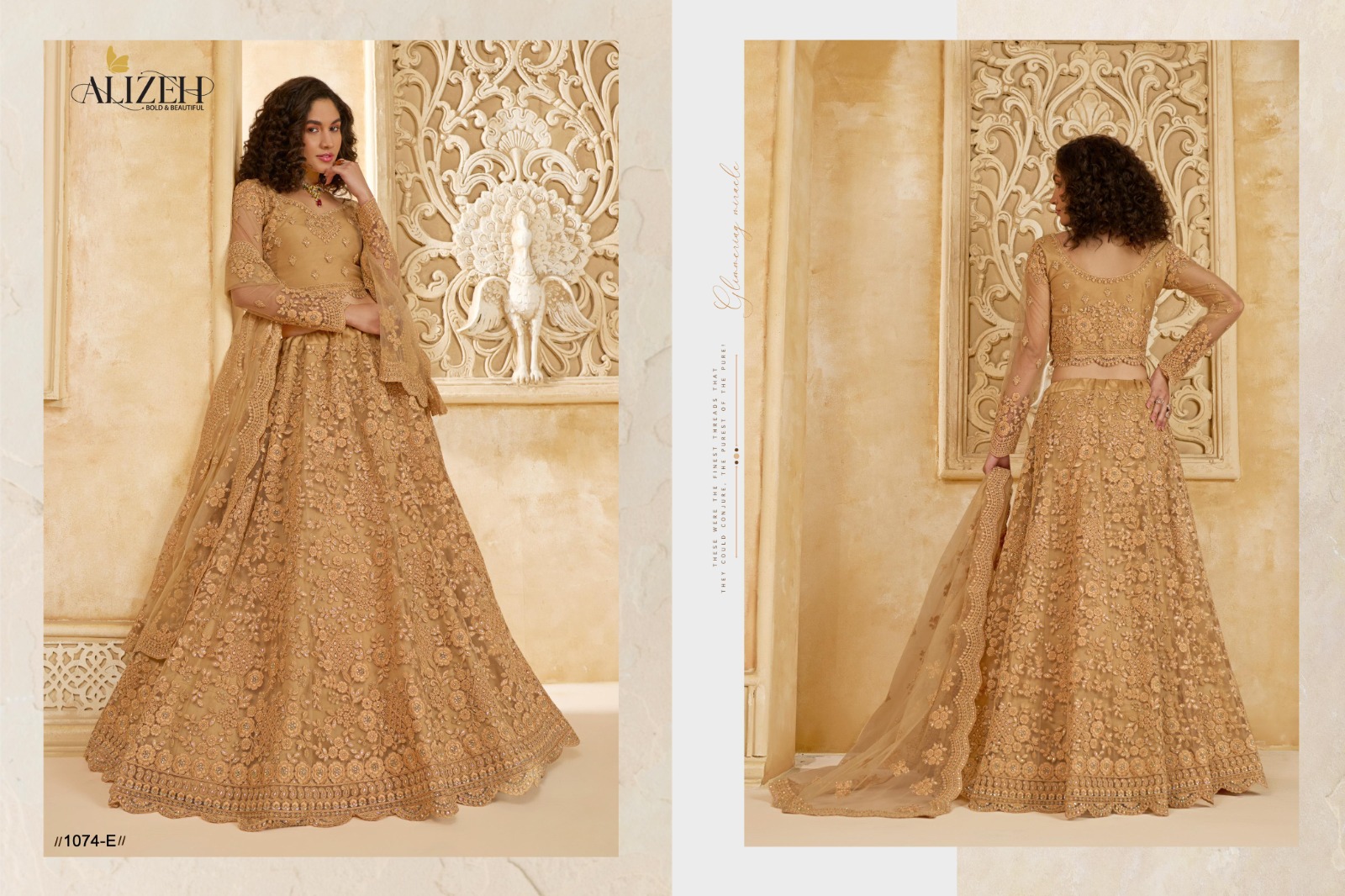 Alizeh The White Bride Vol-02 Premium Net Bridal Lehenga with Intricate Stonework - Image 7