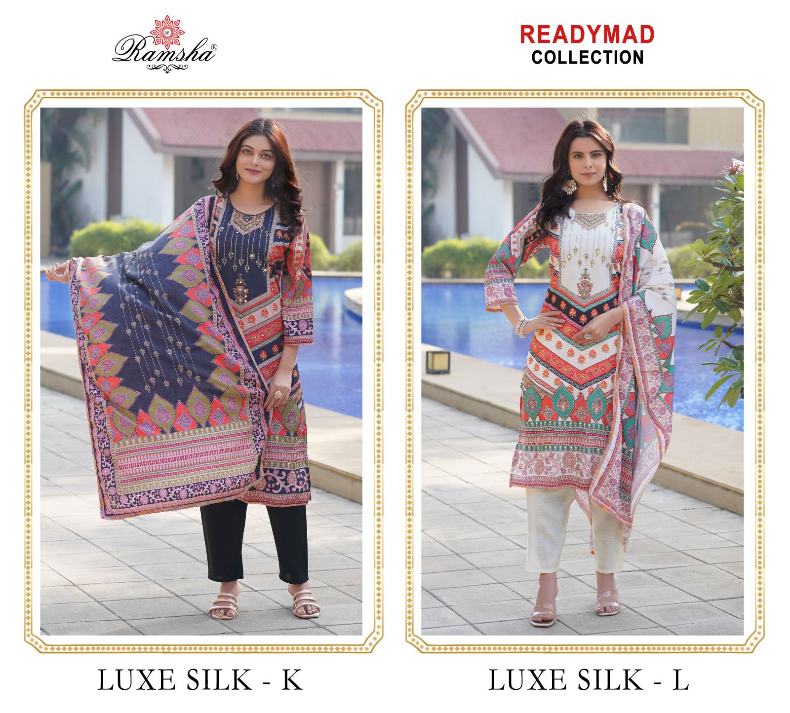 Ramsha Luxe Silk K & L Wholesale Readymade Pakistani Salwar Suits. - Image 3