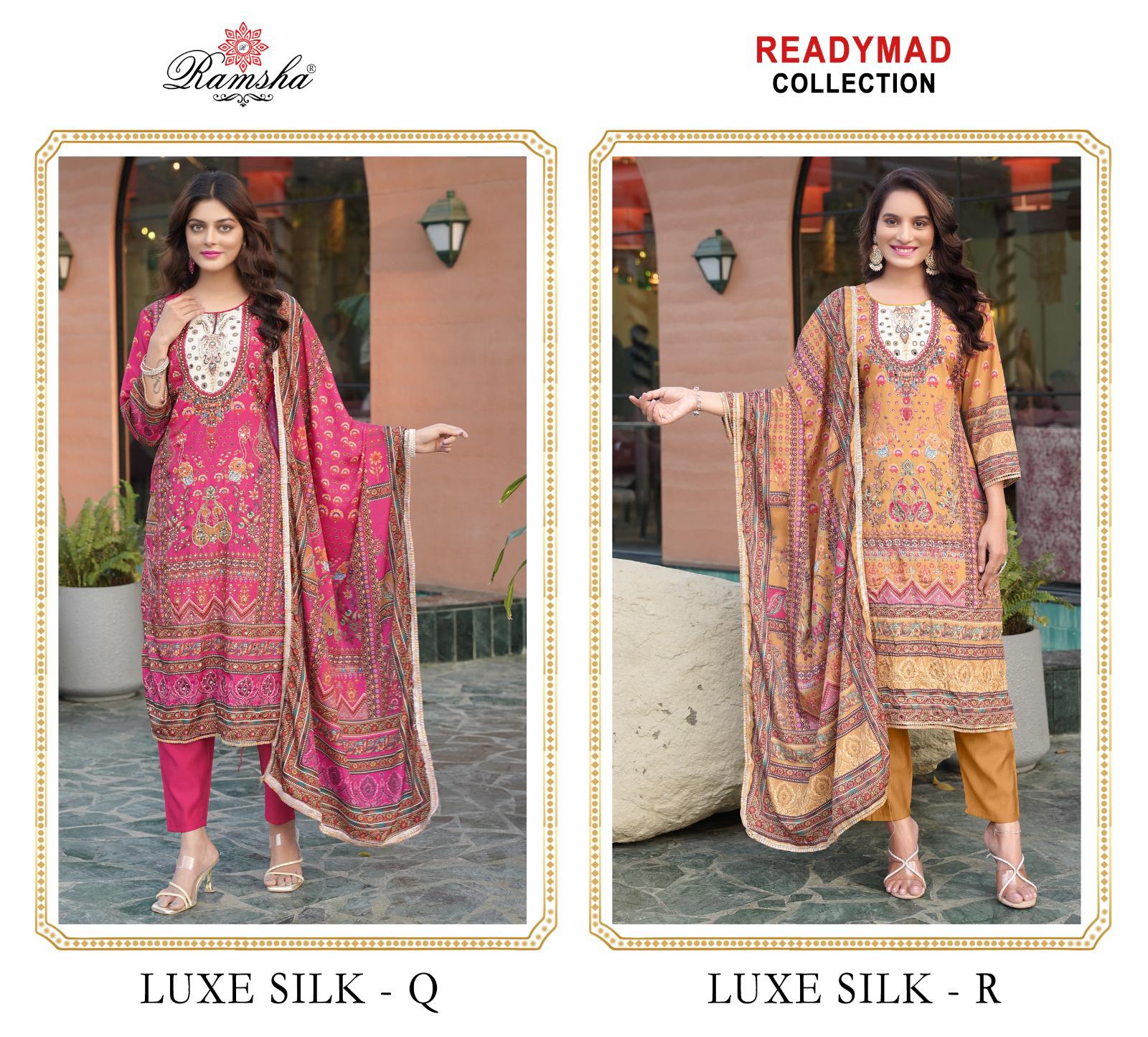 Ramsha Luxe Silk Q Wholesale Readymade Pakistani Salwar Suits. - Image 4
