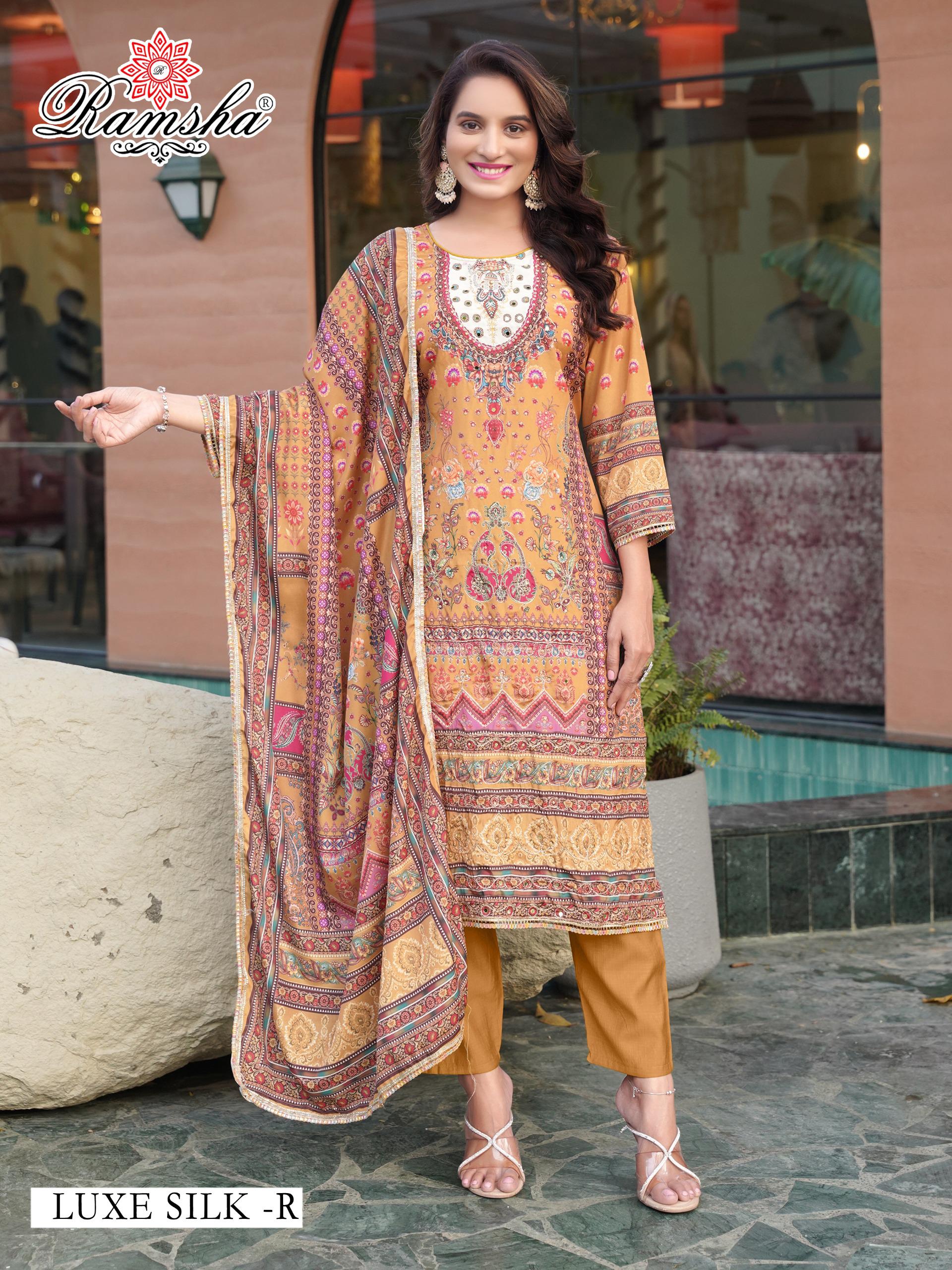 Ramsha Luxe Silk Q Wholesale Readymade Pakistani Salwar Suits. - Image 3