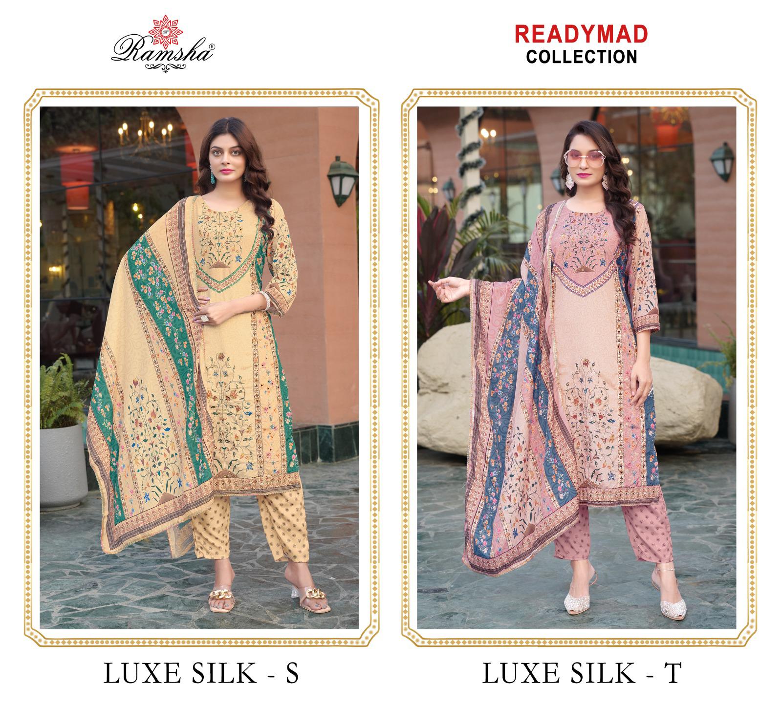 Ramsha Luxe Silk S & T Wholesale Readymade Pakistani Salwar Suits. - Image 3