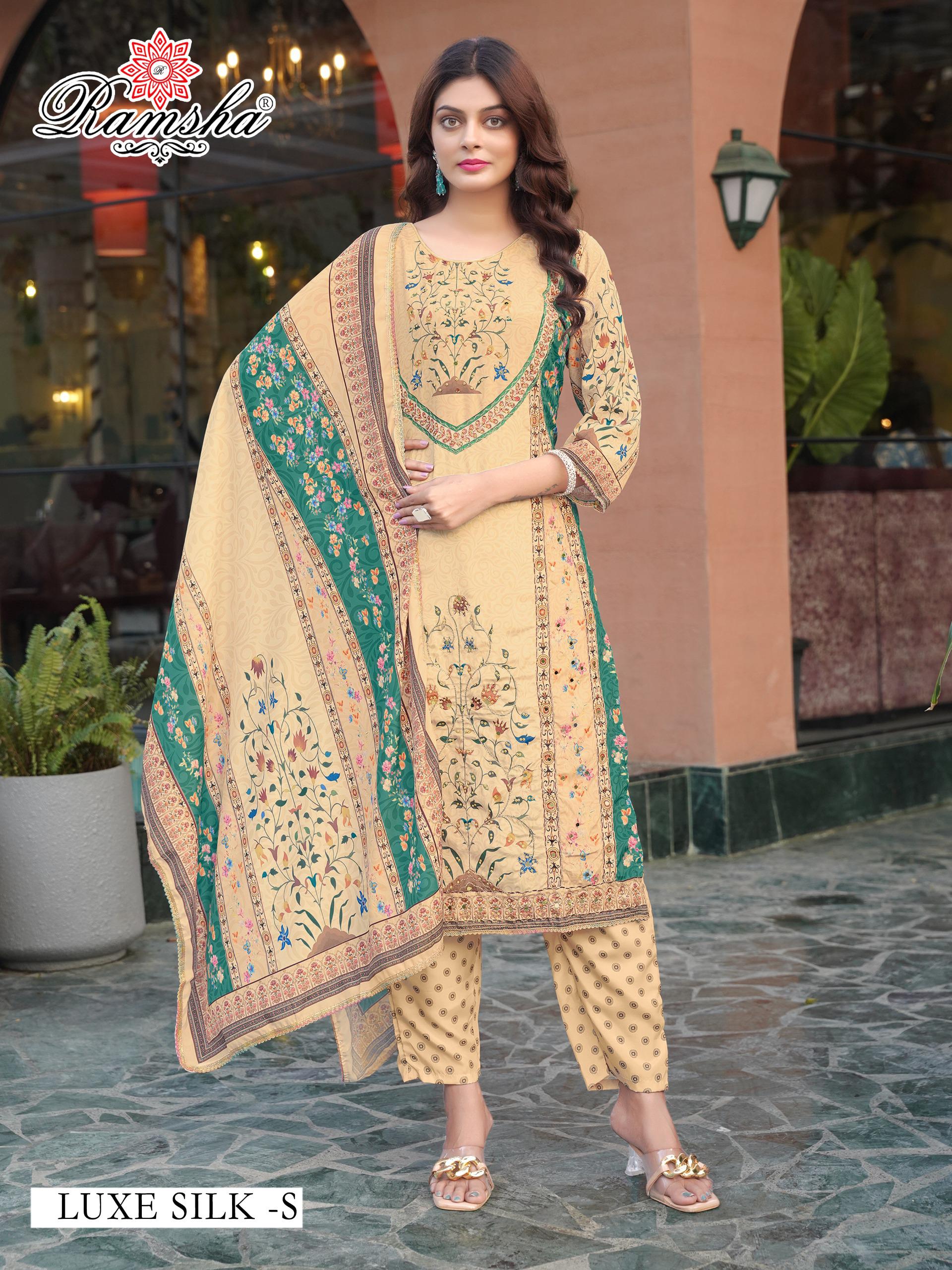 Ramsha Luxe Silk S & T Wholesale Readymade Pakistani Salwar Suits. - Image 2