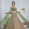 Royal Grandeur Green Mehendi Lehenga with Paisley & Peacock Motifs