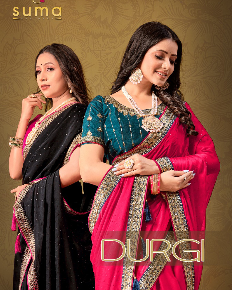 Suma Durgi Black Rangoli Heavy Work Designer Saree Collection Wholesale Catalog Available. Brand: SUMA DESIGNER Suma Durgi Black Rangoli Heavy Work Designer Saree Collection (4)