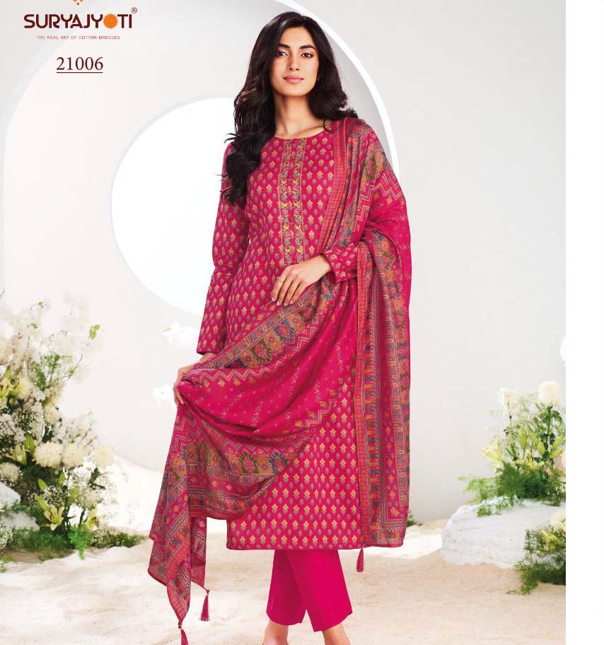Suryajyoti Kalki Vol-21 Cotton Wholesale Unstitched Dress Material Catalog