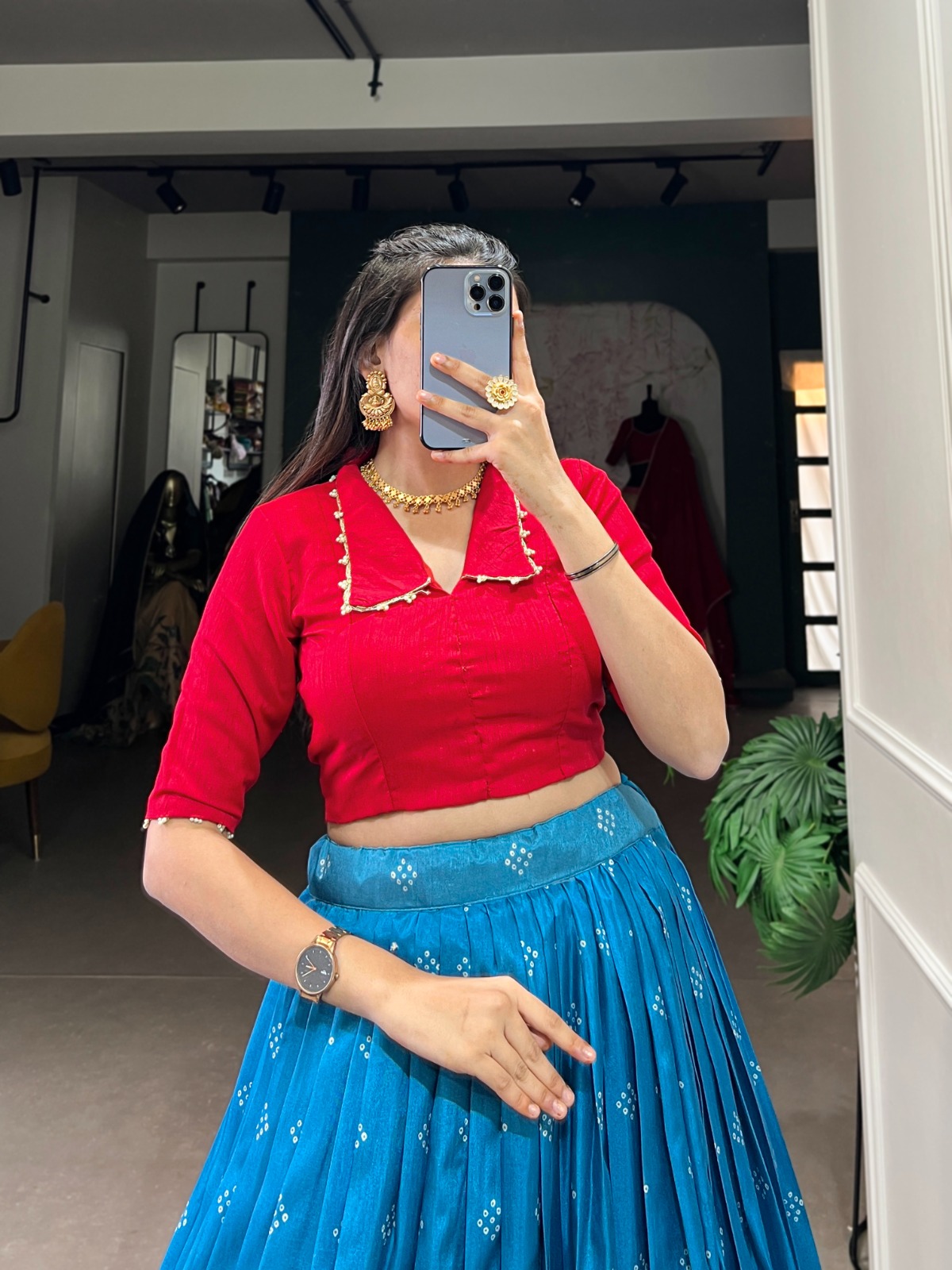 Vardan Ethnic Dola Silk With Kalamkari Print Designer Co-Ord Set Lehenga Choli - Image 11