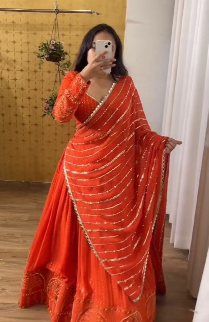 Vardan Ethnic Georgette Sequence Work Designer Lehenga Choli Collection