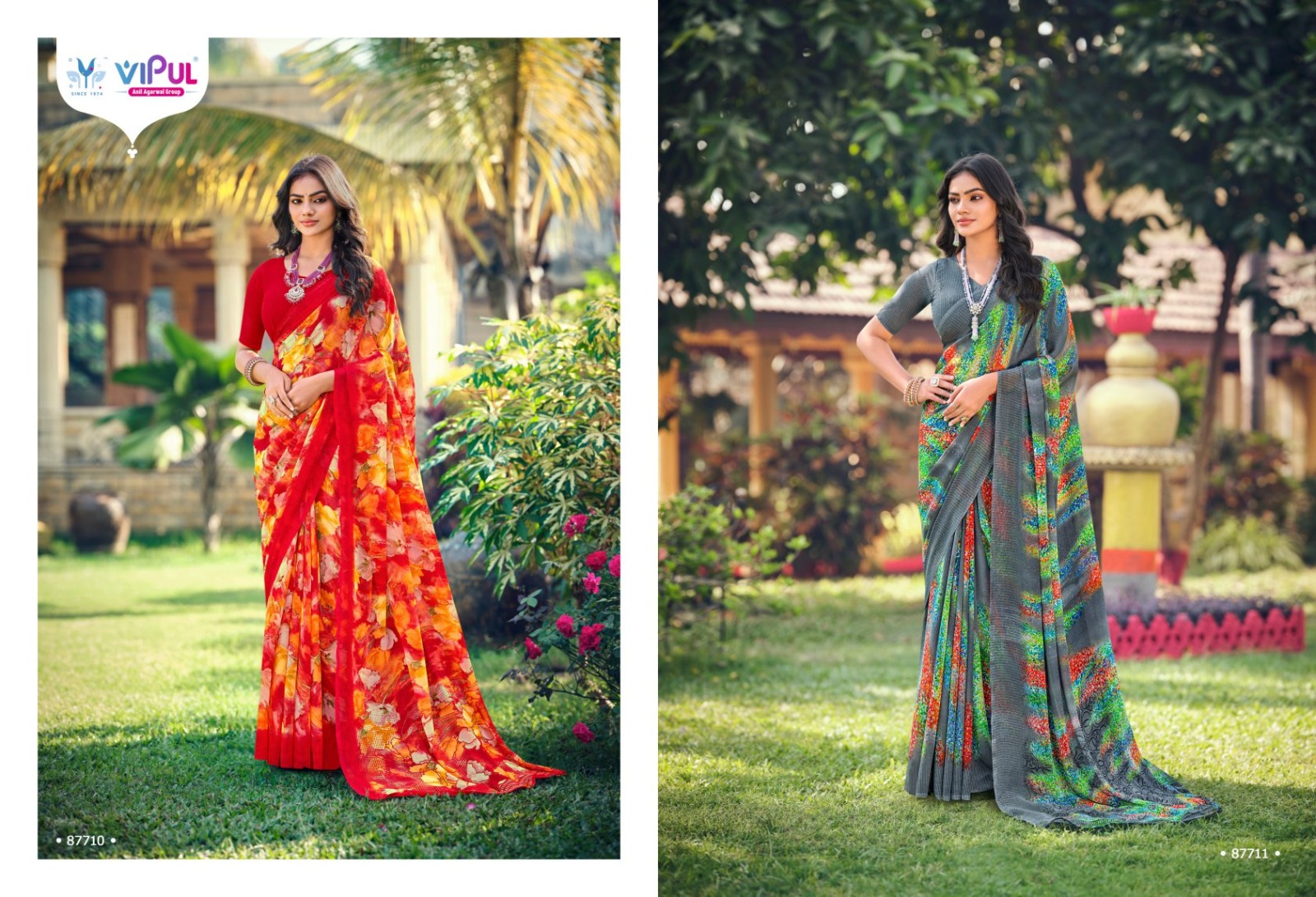 Vipul Simran Wholesale Georgette Sarees Catalog - Image 7