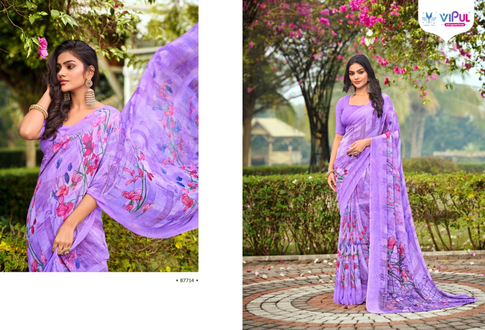 Vipul Simran Wholesale Georgette Sarees Catalog - Image 11