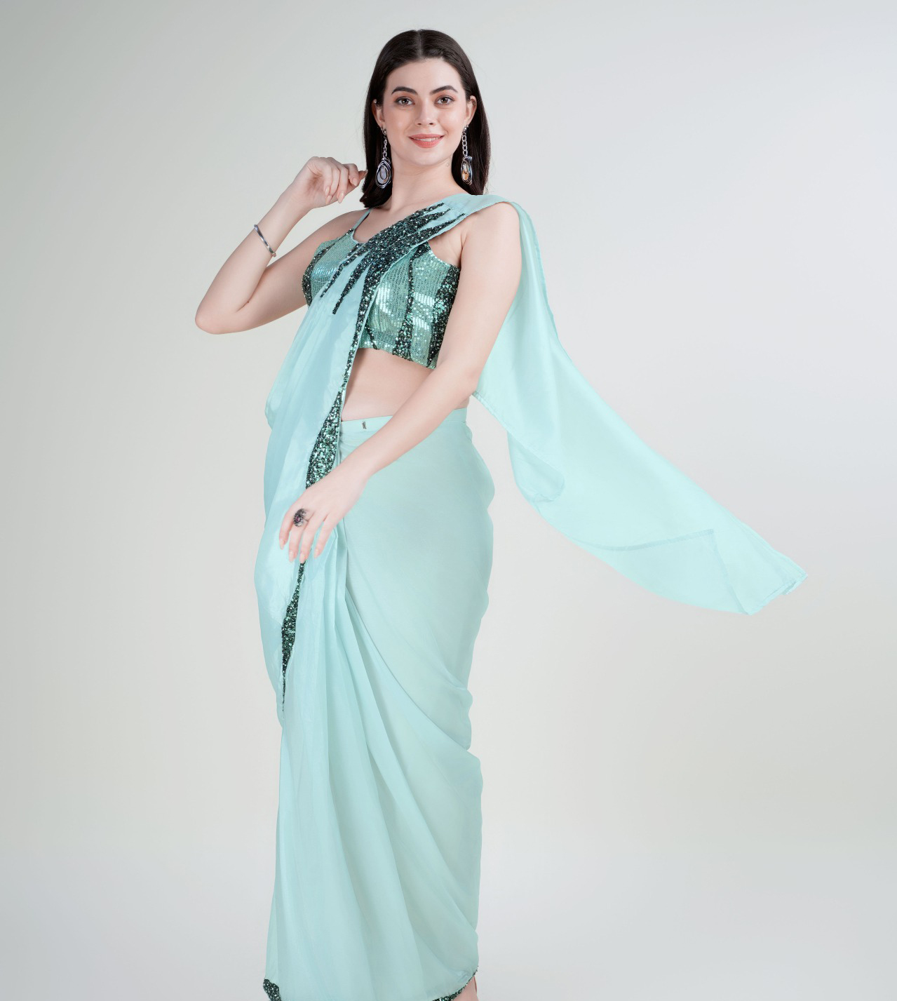 Amoha 313 Silk Satin Wholesale Readymade Sarees Catalog