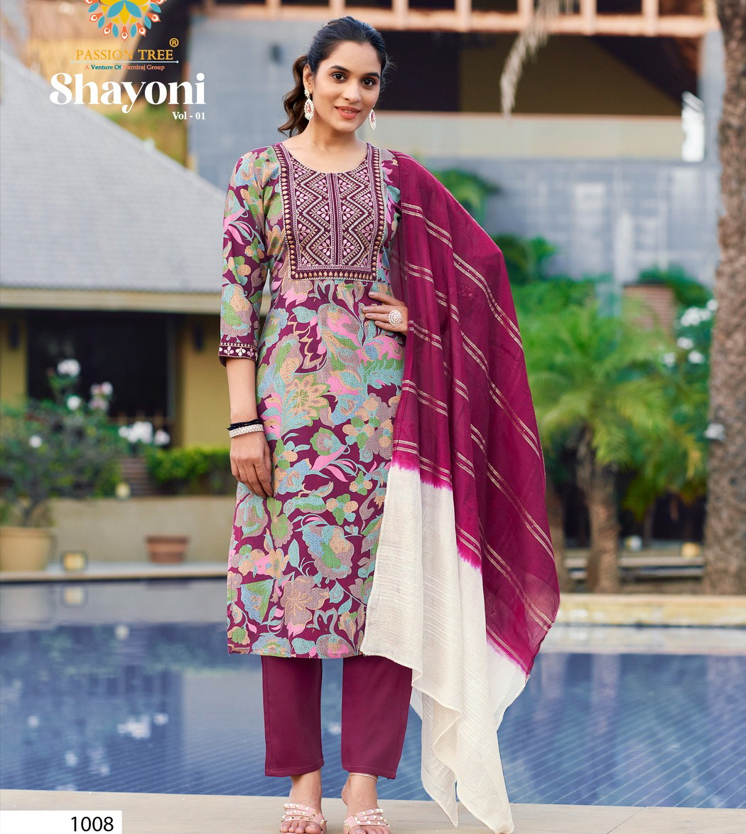 Passion Tree Shayoni  Vol 1 Heavy Rayon Wholesale Readymade Salwar Suit Catalog