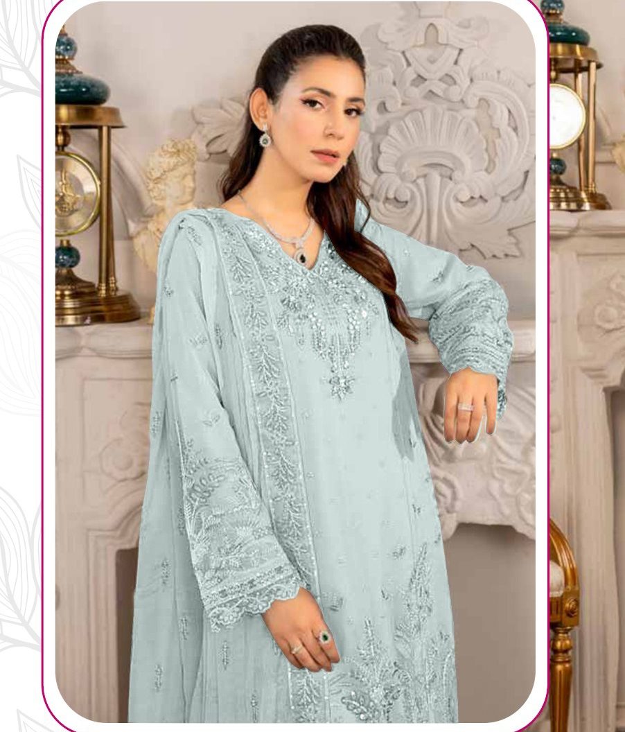 Fepic 1887 Organza Wholesale Pakistani Salwar Suit Catalog