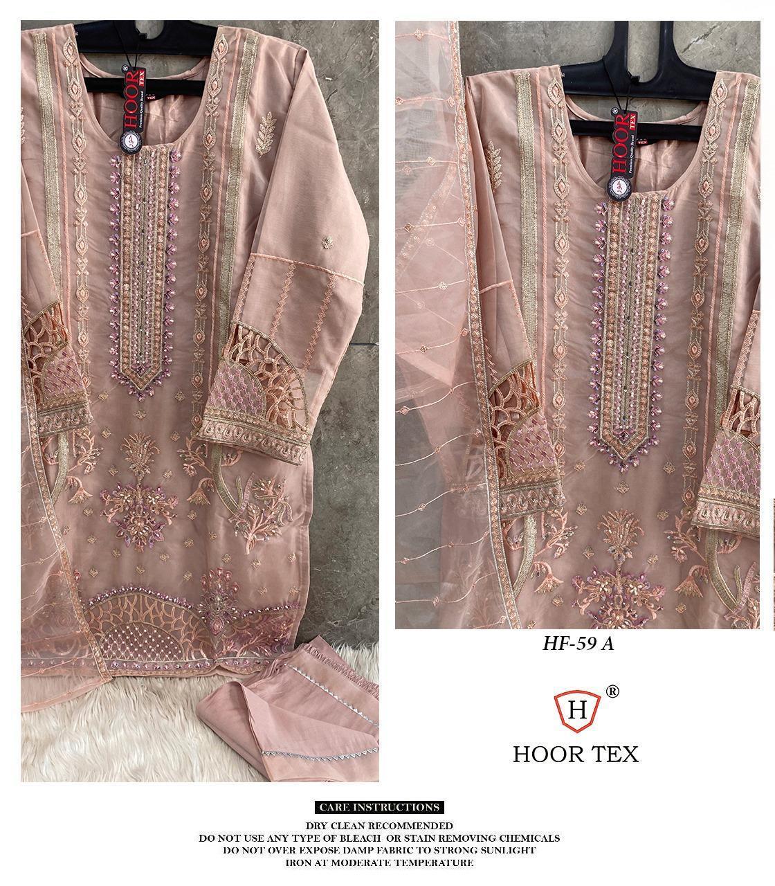 Hoor Tex Hf-59,A To D Heavy Organza Wholesale Pakistani Salwar Suit Catalog - Image 2
