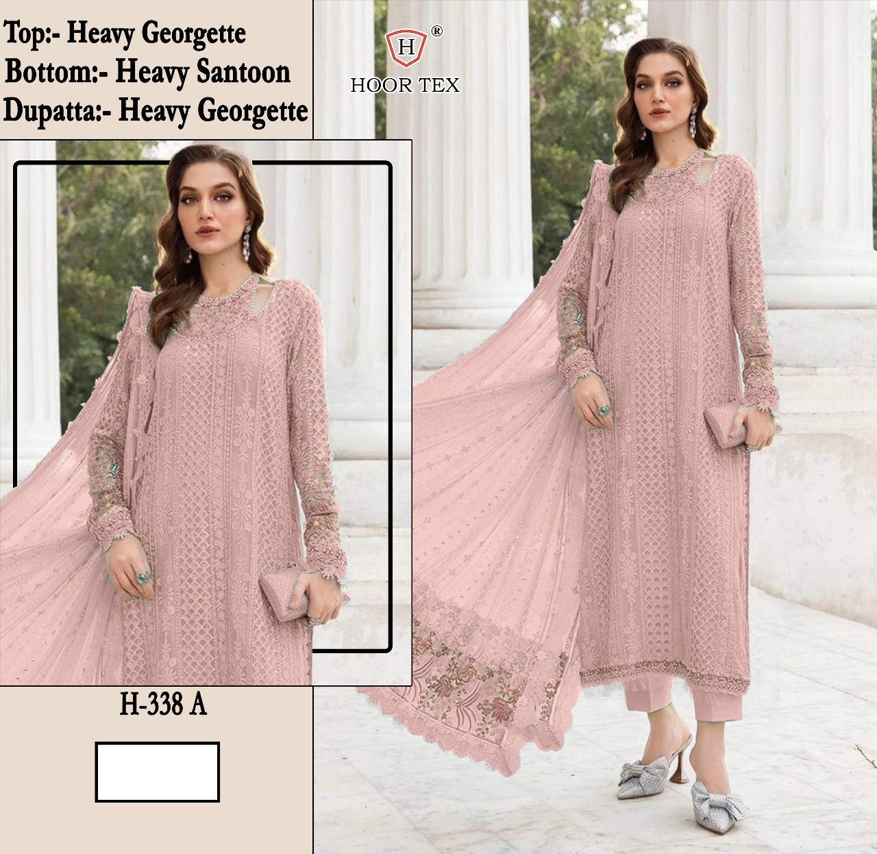Hoor Tex H-338 A To D Georgette Wholesale Pakistani Salwar Suit Catalog - Image 2