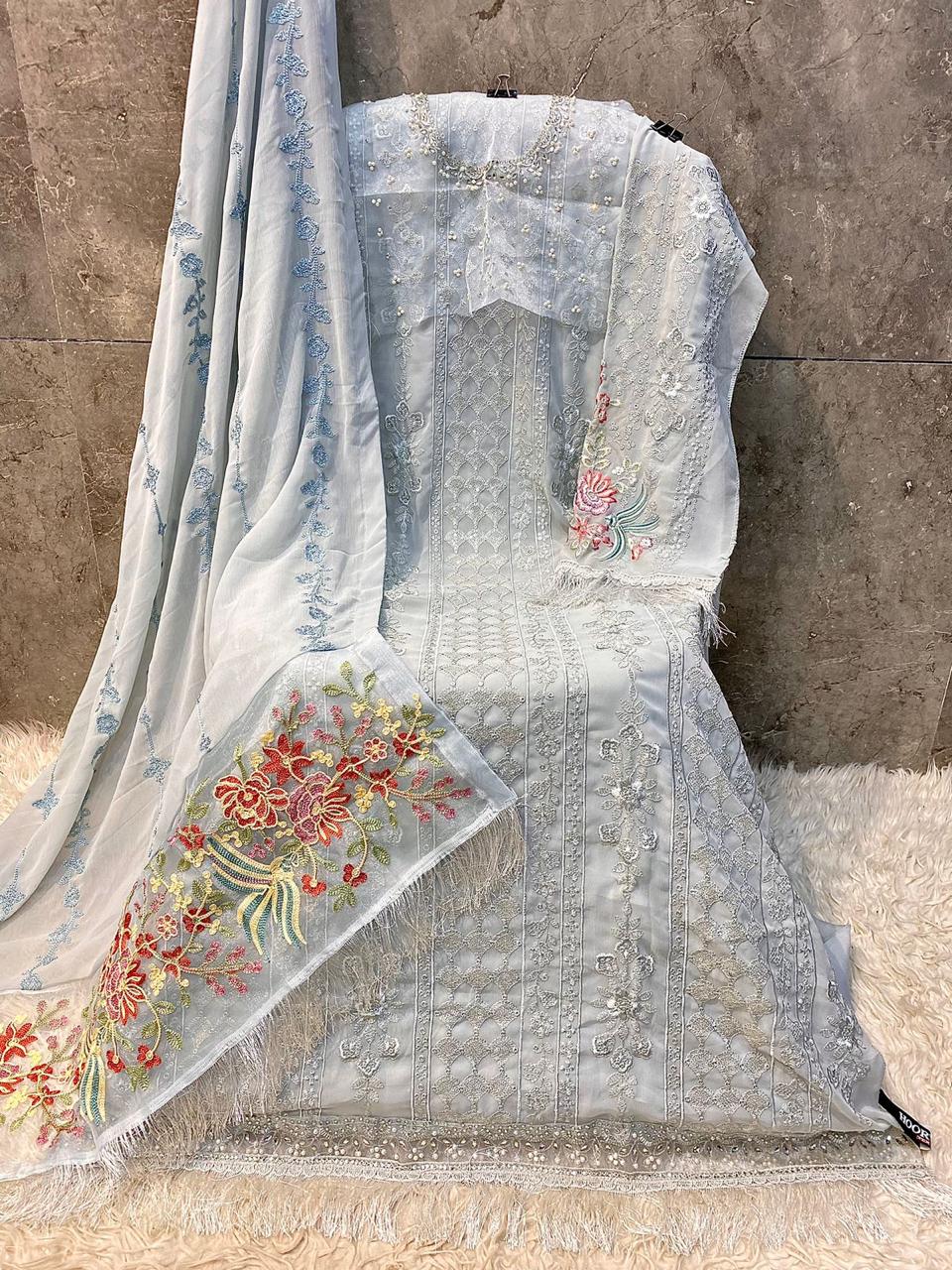 Hoor Tex H-338 A To D Georgette Wholesale Pakistani Salwar Suit Catalog - Image 7