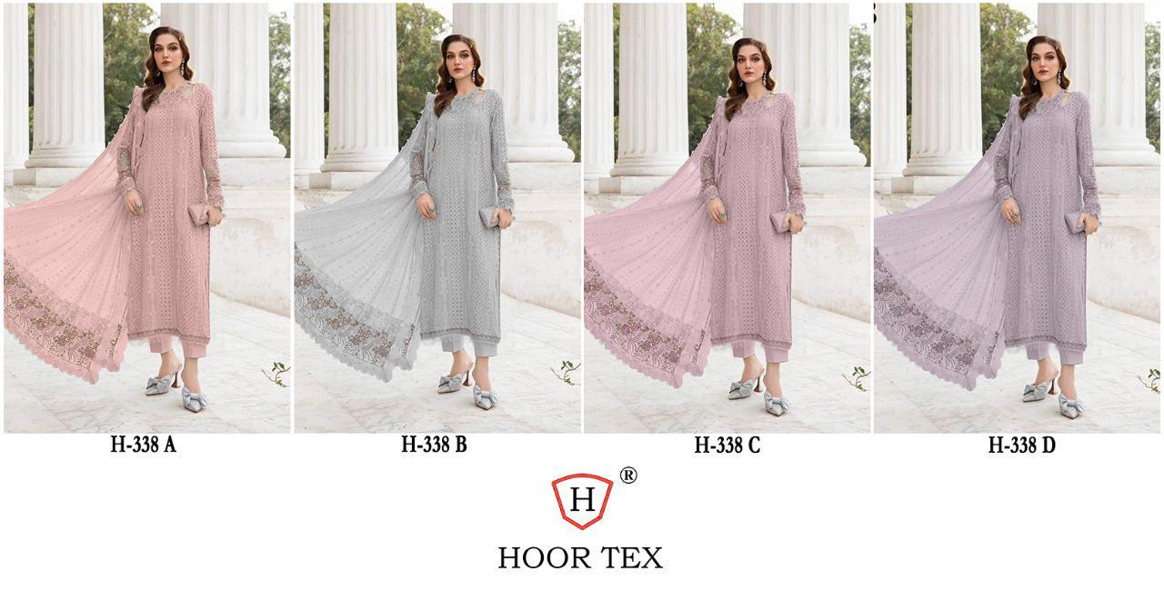 Hoor Tex H-338 A To D Georgette Wholesale Pakistani Salwar Suit Catalog - Image 9