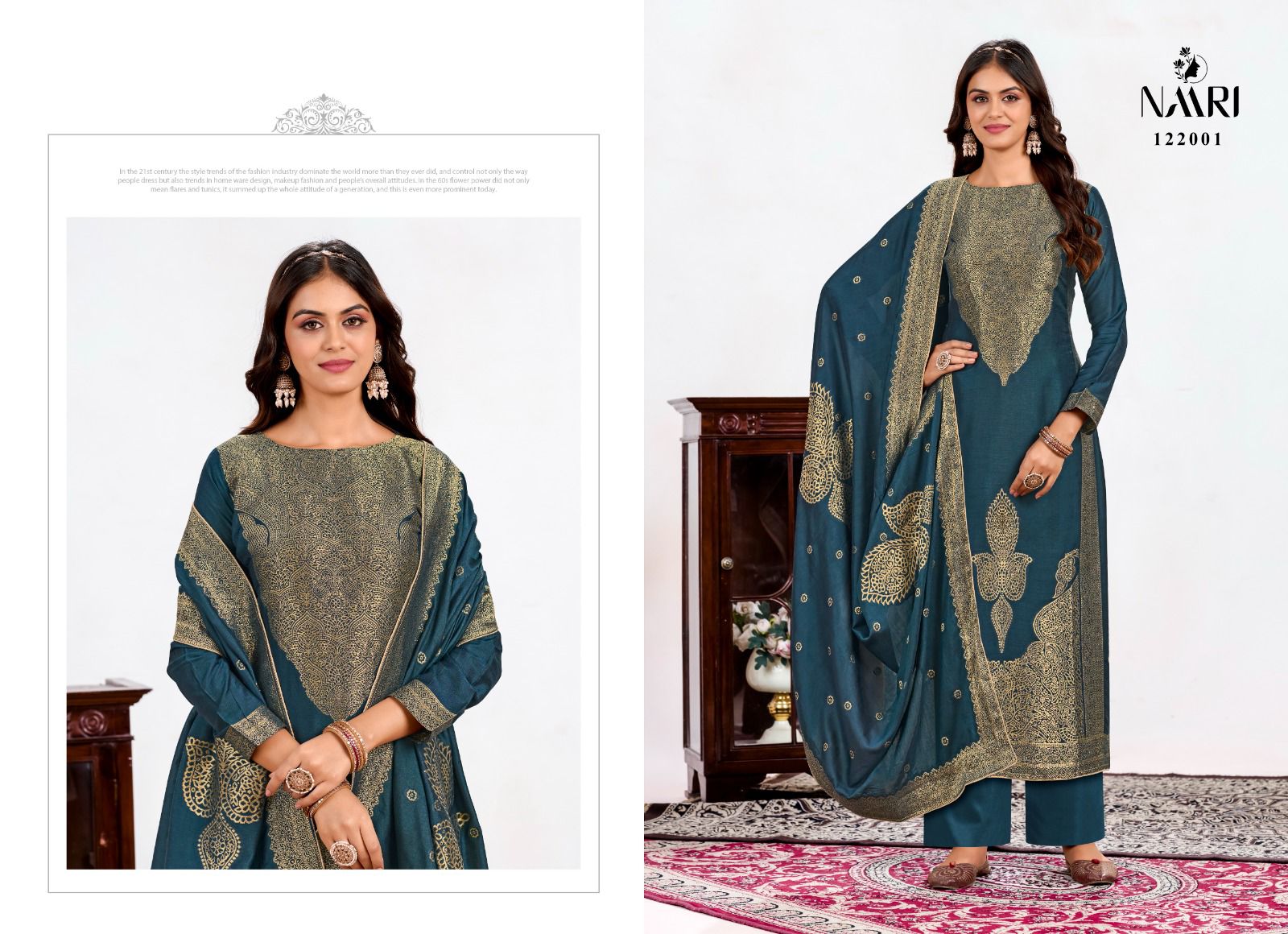 Naari Shaheen Pure Muslin Jacard Wholesale Designer Salwar Suit Catalog - Image 2