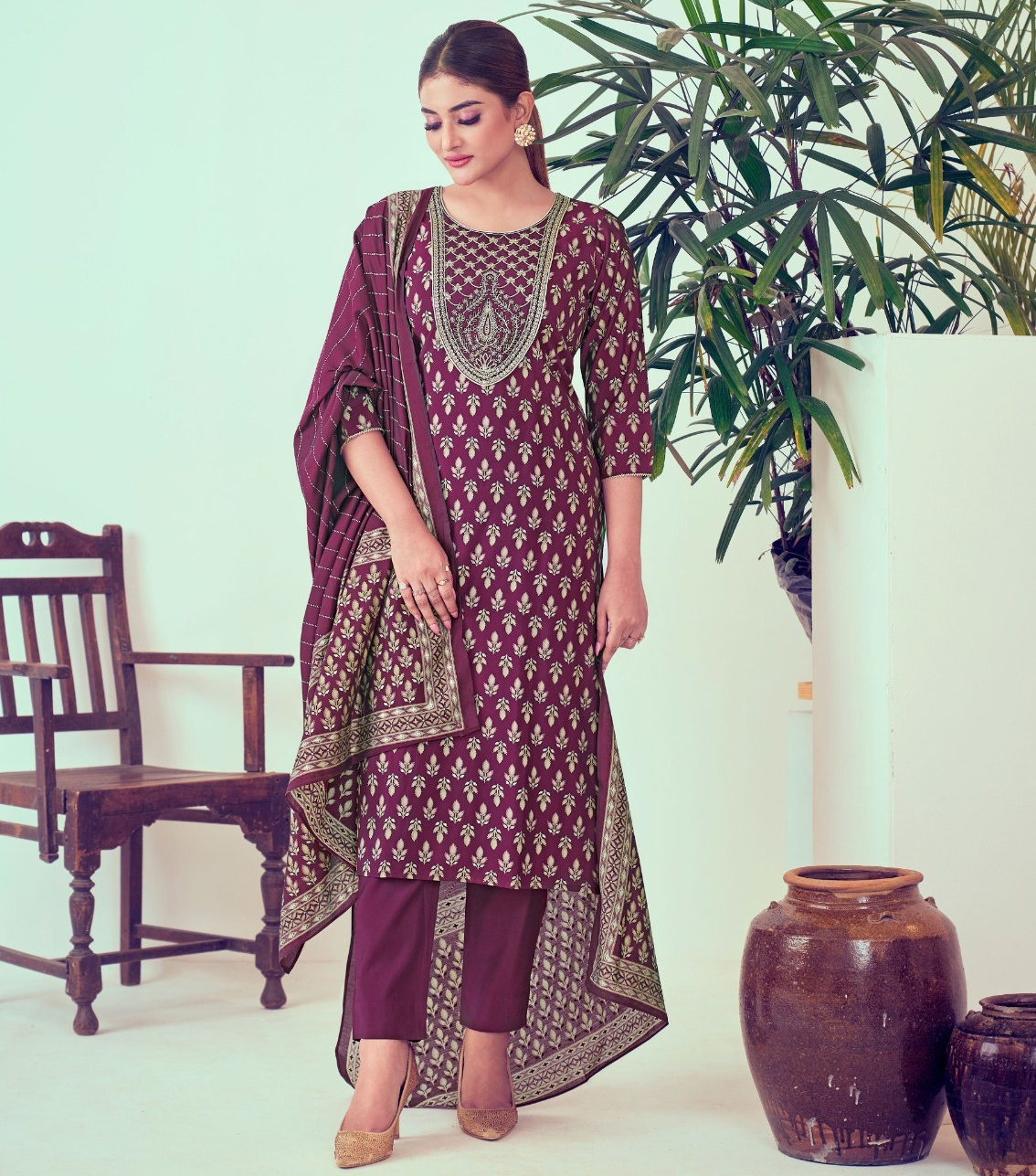 Label Khoj 9705A To 9706B Modal Chanderi Silk Wholesale Readymade Salwar Suit Catalog