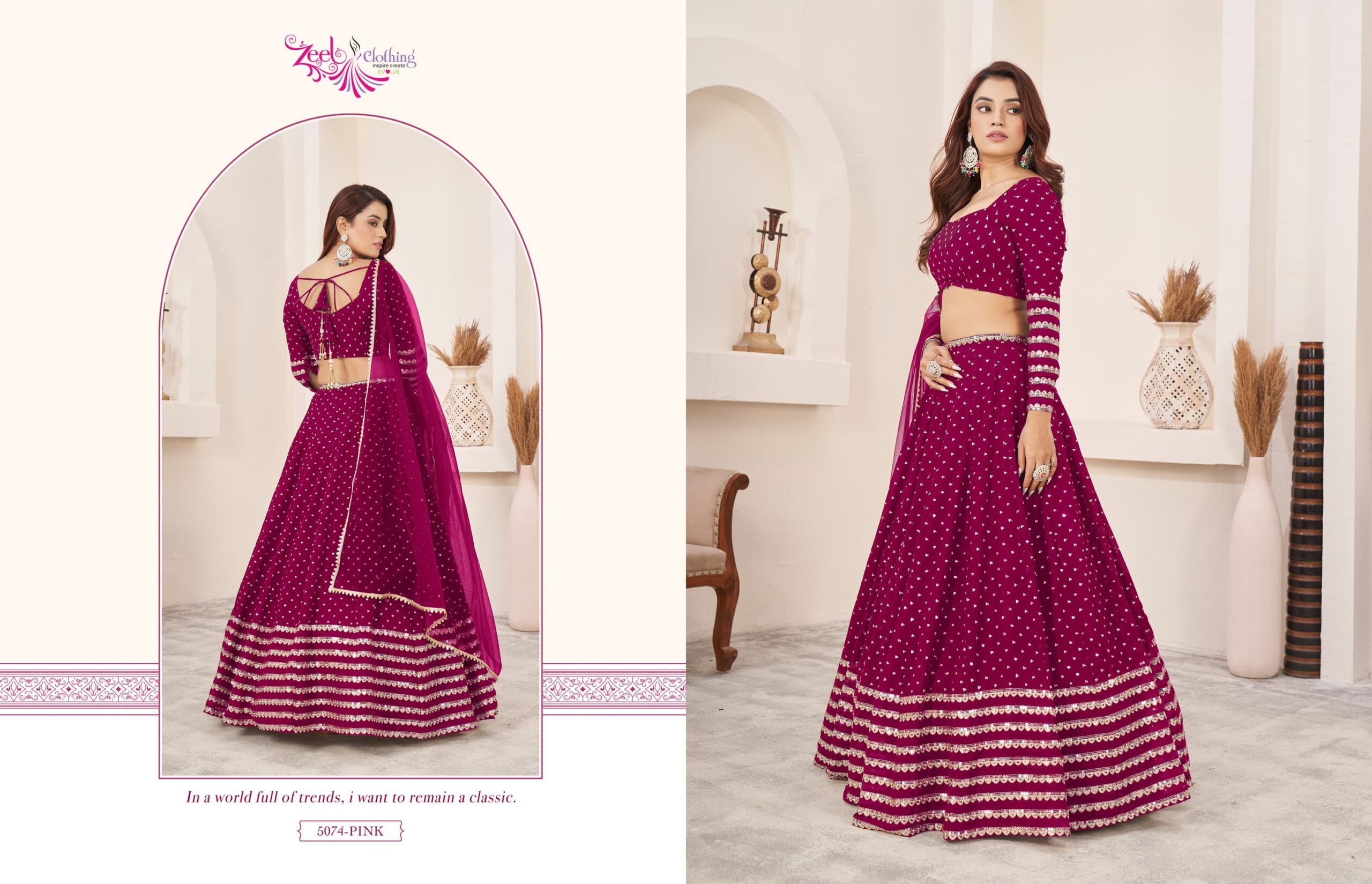Zeel Clothing Anchal Vol 3 Georgette Wholesale Fancy Lehenga Catalog - Image 6
