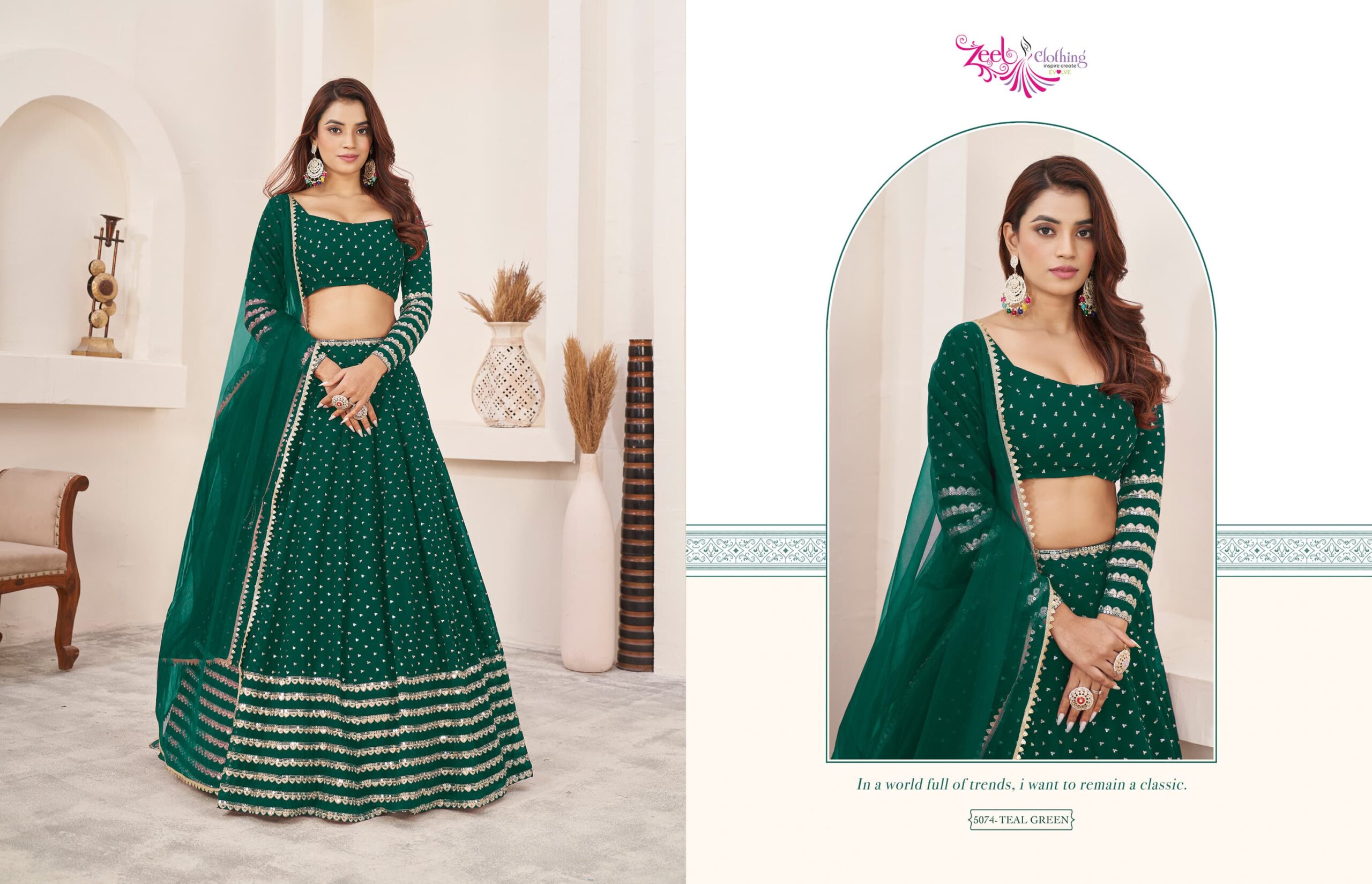 Zeel Clothing Anchal Vol 3 Georgette Wholesale Fancy Lehenga Catalog - Image 8