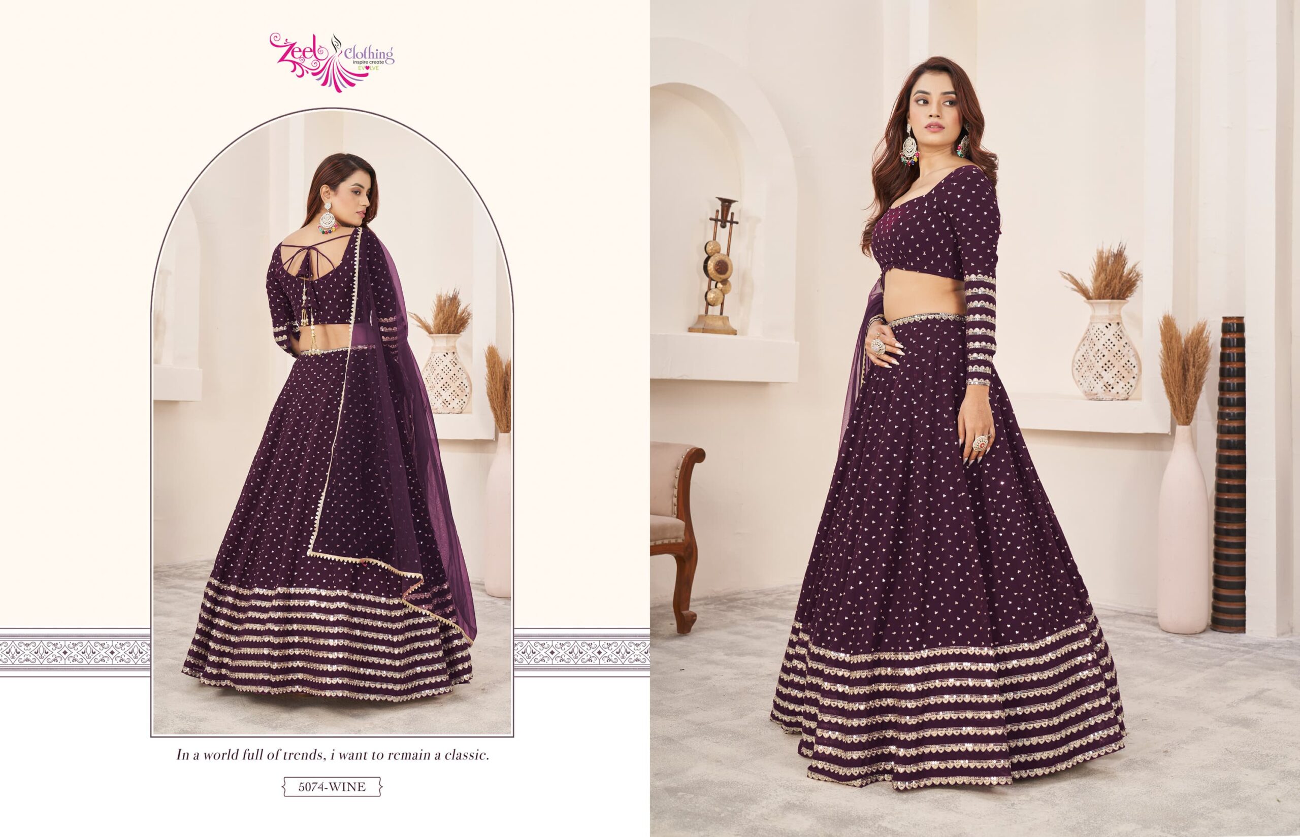 Zeel Clothing Anchal Vol 3 Georgette Wholesale Fancy Lehenga Catalog - Image 9