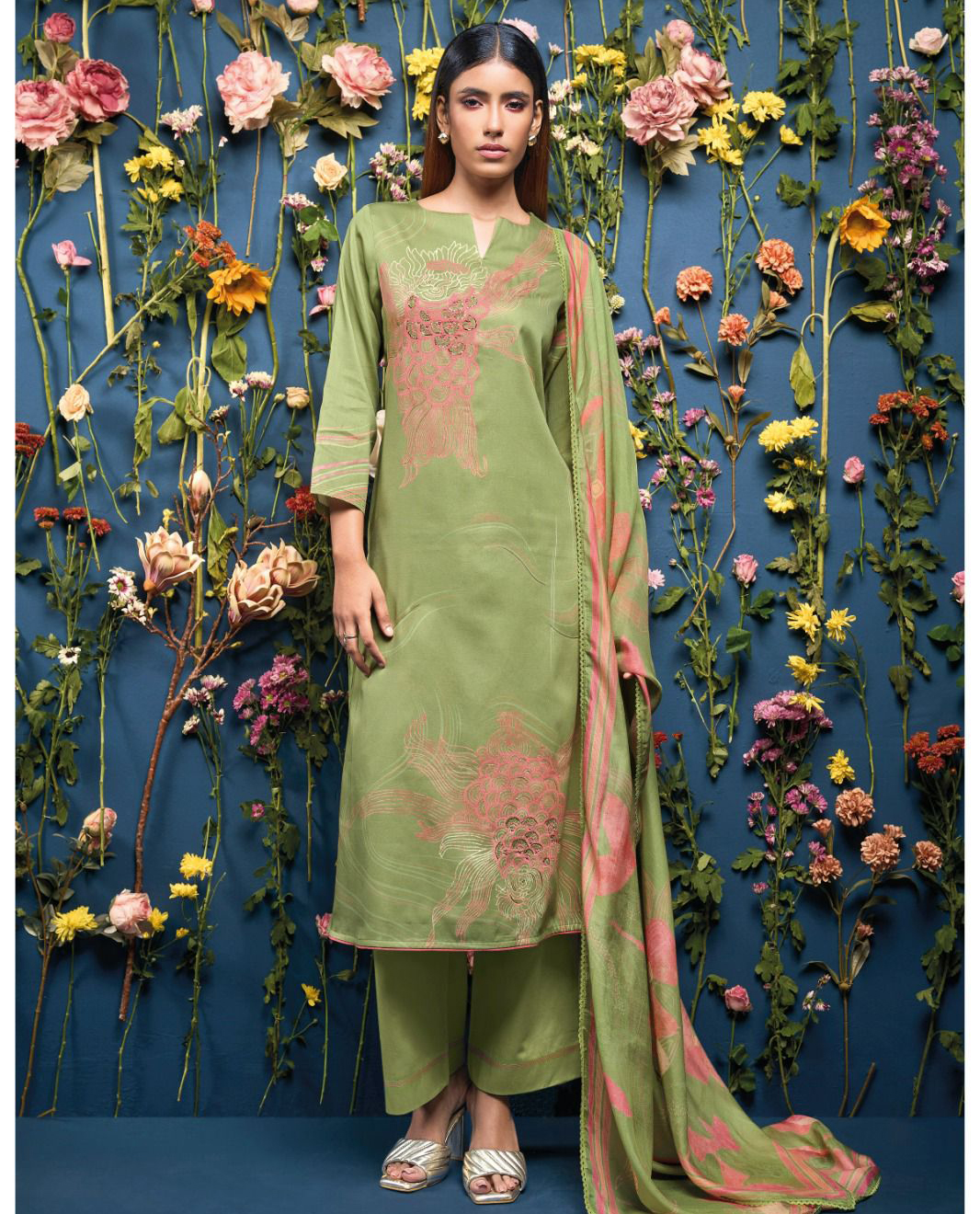 Ganga Lina 3051 Premium Cotton Satin Printed Wholesale Fancy Salwar Suit Catalog