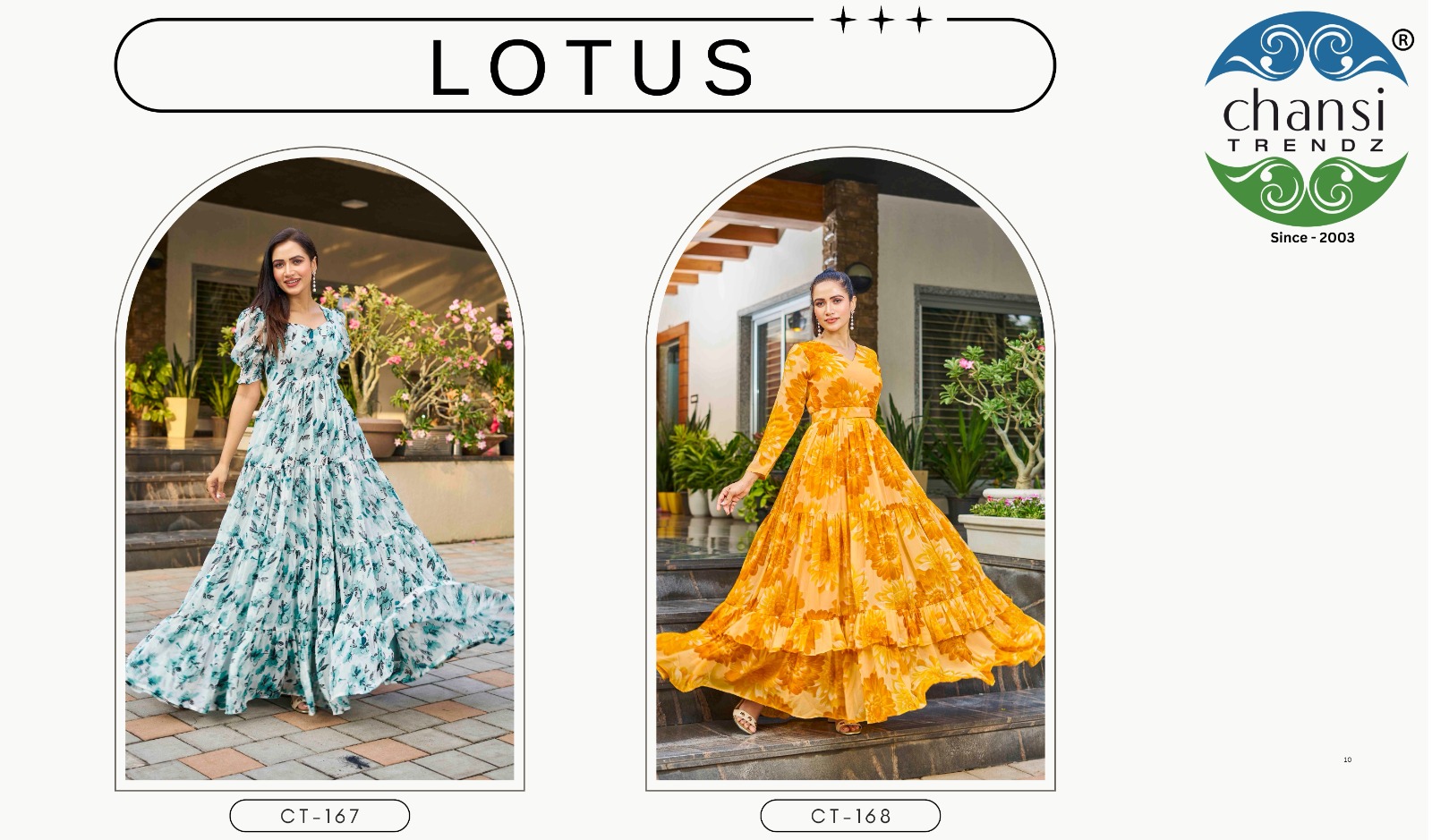Chansi Trendz Lotus Georgette Wholesale Fancy Long Gown Catalog - Image 6