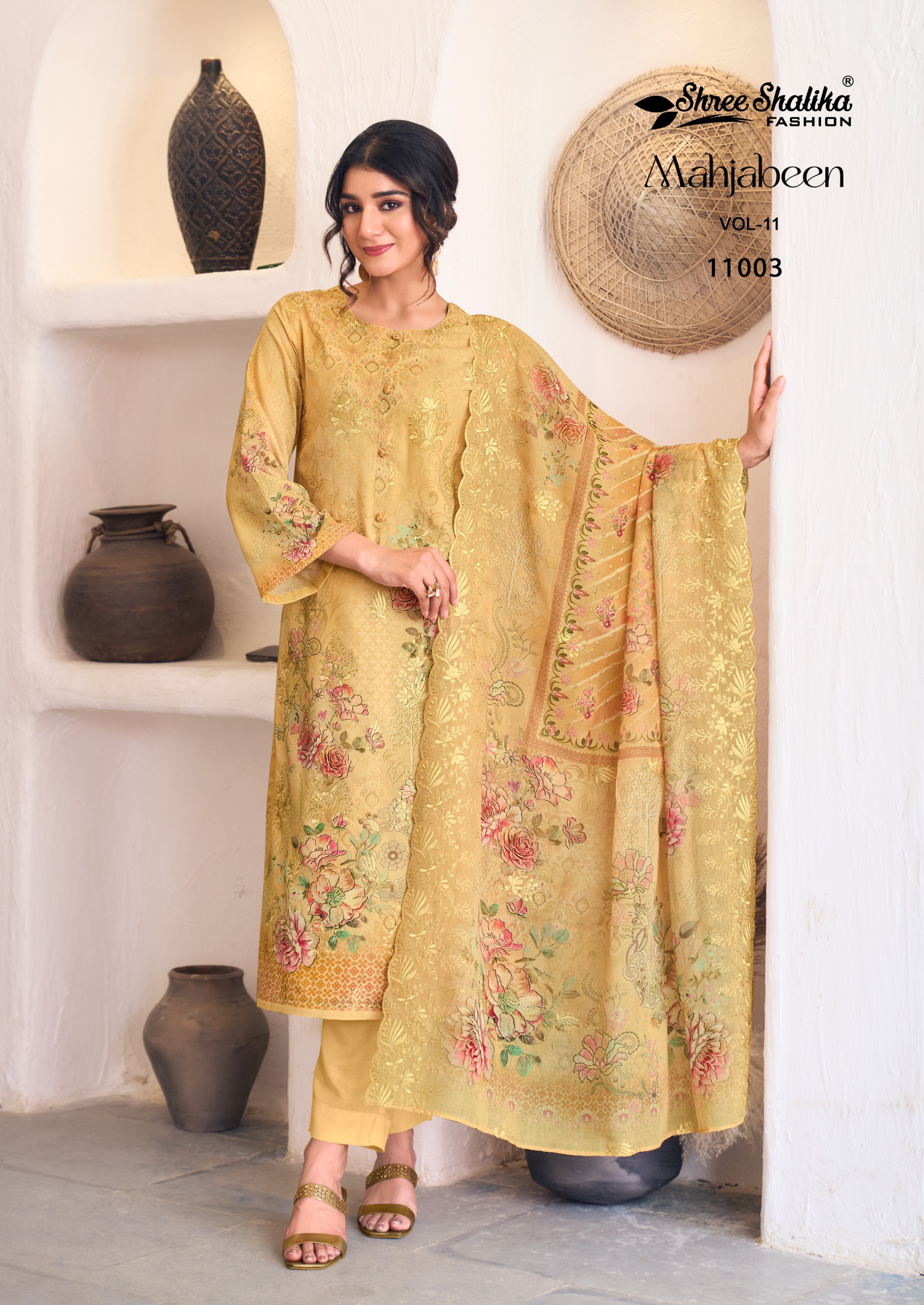 Shree Shalika Mahajbeen Vol 11 Cotton Lawn Wholesale Fancy Salwar Suit Catalog - Image 3