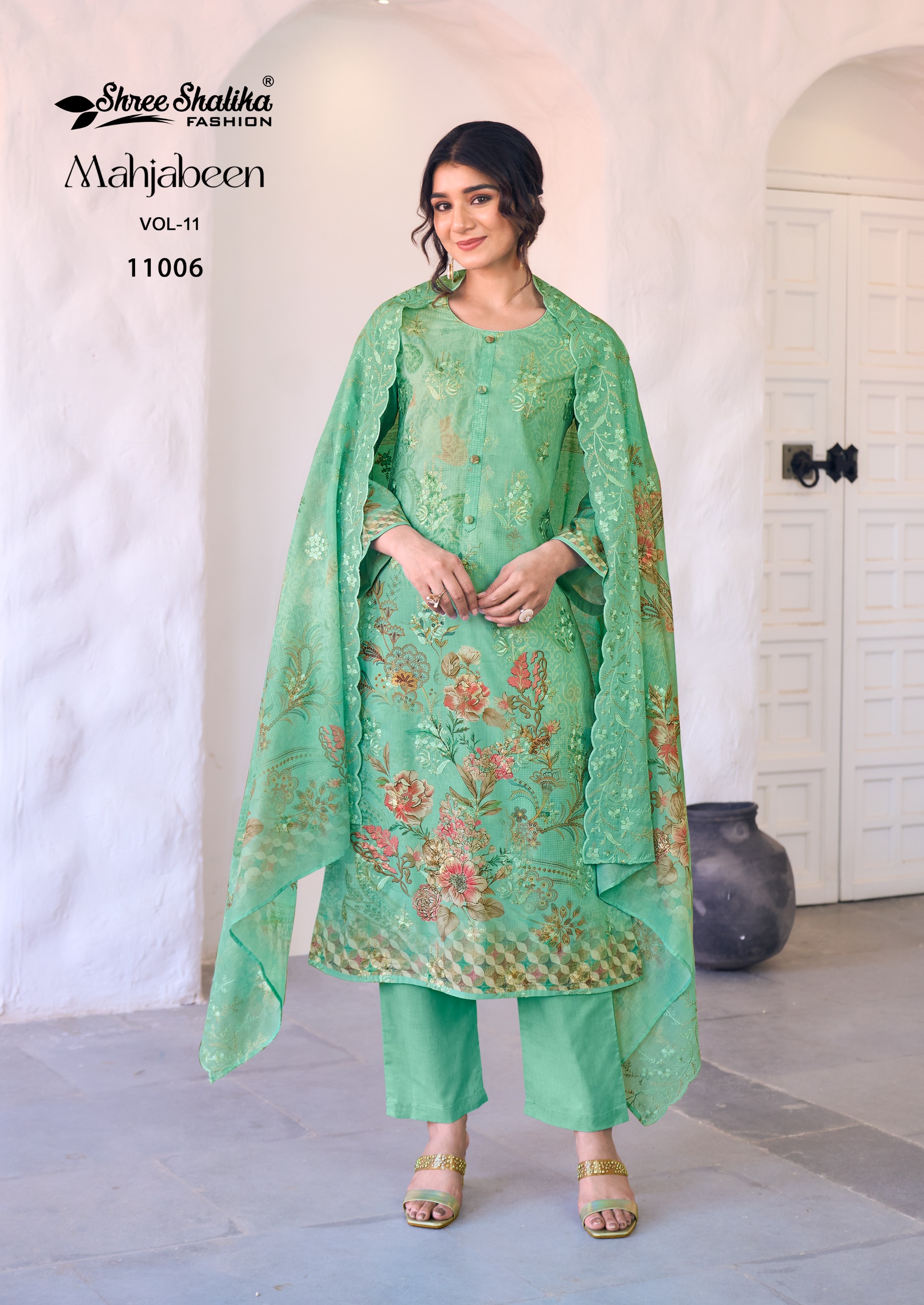 Shree Shalika Mahajbeen Vol 11 Cotton Lawn Wholesale Fancy Salwar Suit Catalog - Image 4