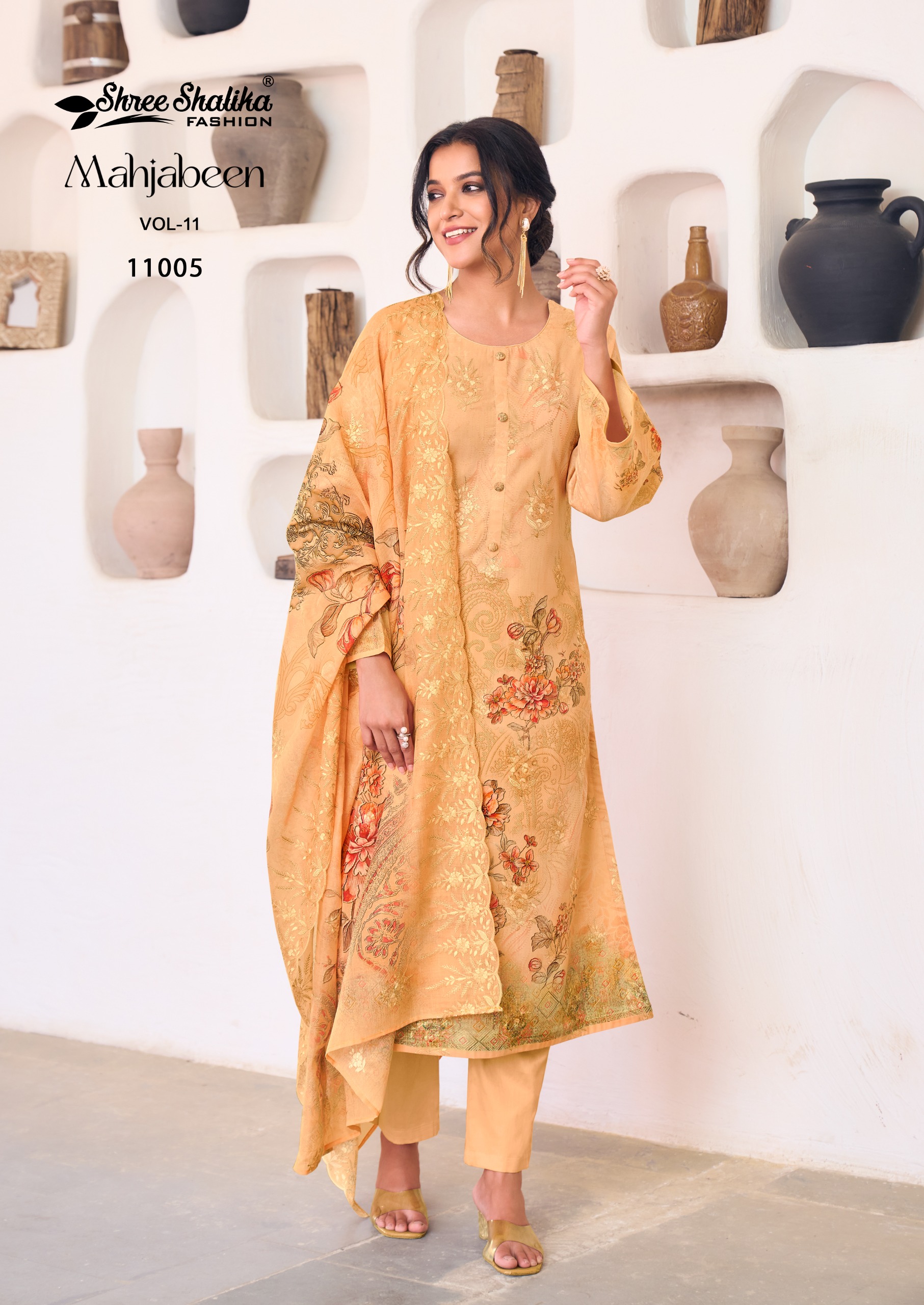 Shree Shalika Mahajbeen Vol 11 Cotton Lawn Wholesale Fancy Salwar Suit Catalog - Image 5