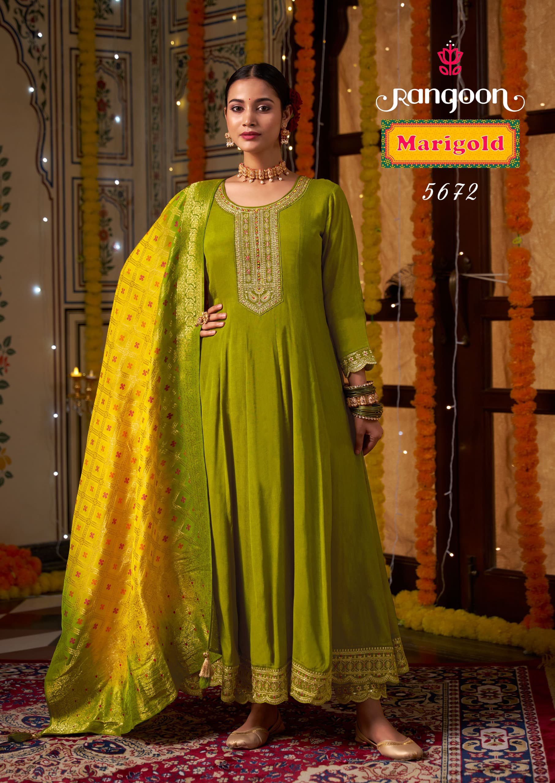 Rangoon Merigold Silk Wholesale Readymade Salwar Suit Catalog - Image 2