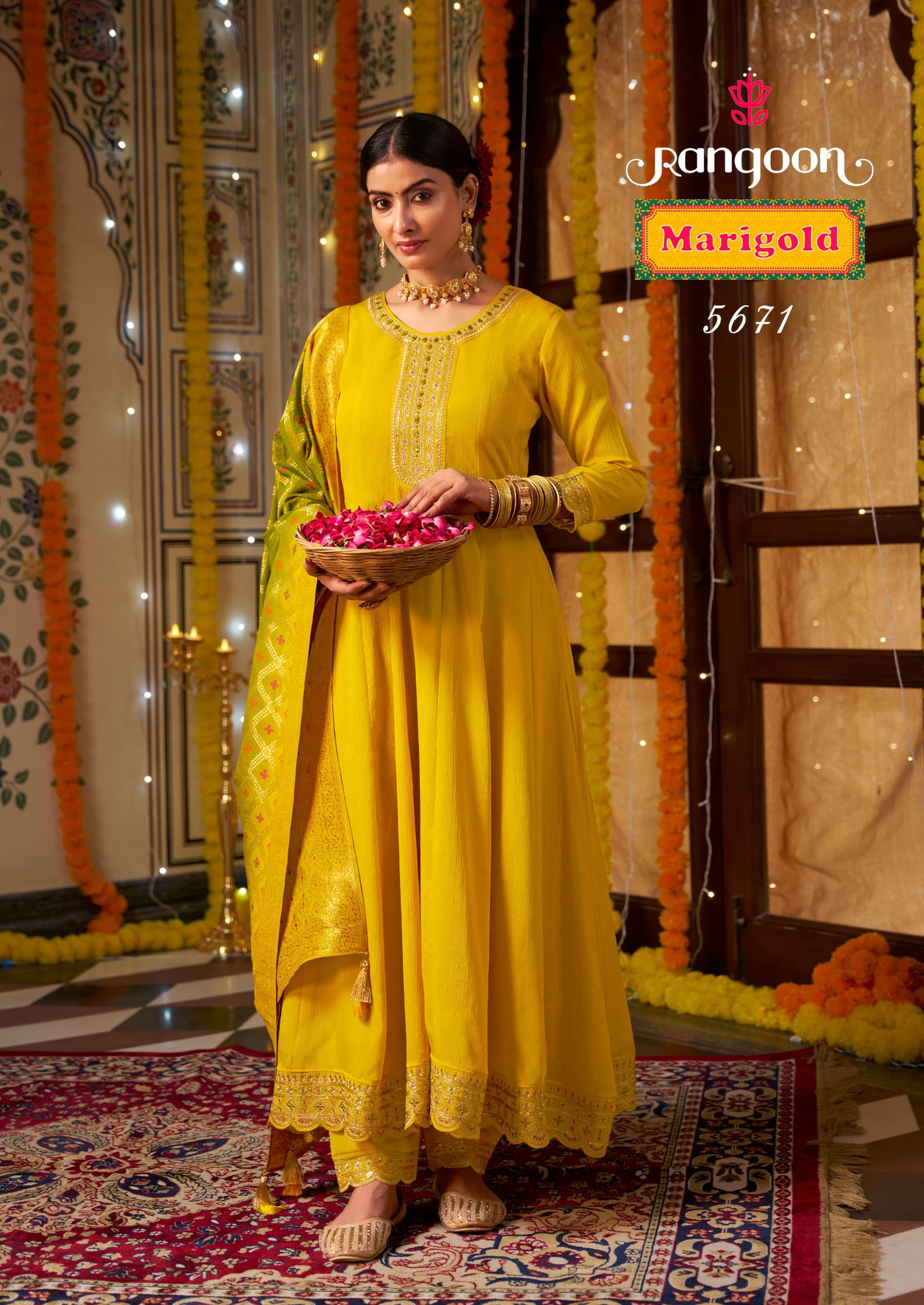 Rangoon Merigold Silk Wholesale Readymade Salwar Suit Catalog - Image 3