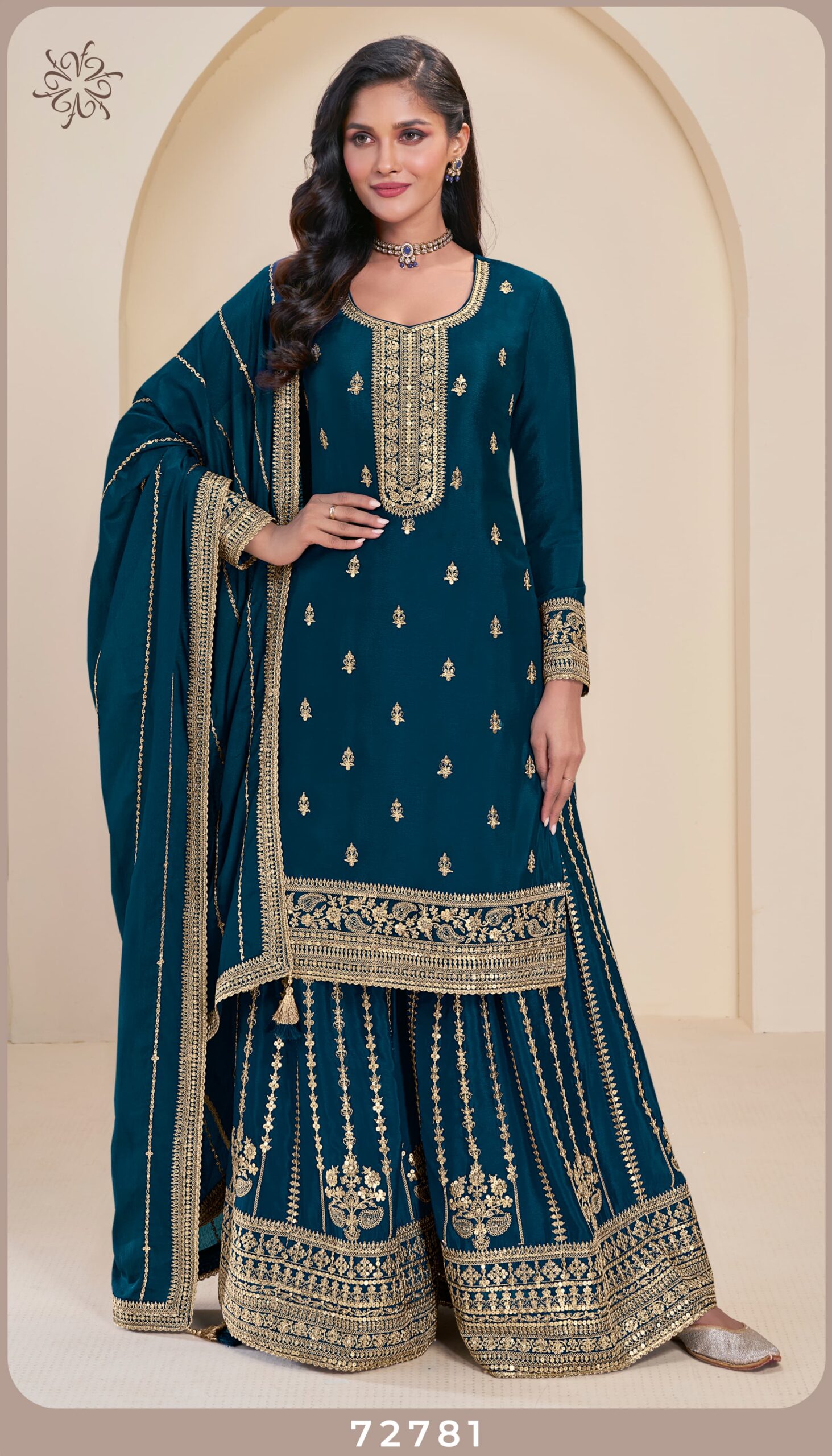 Vinay Kuleesh Sangeet Chinon Wholesale Designer Salwar Suit Catalog - Image 2