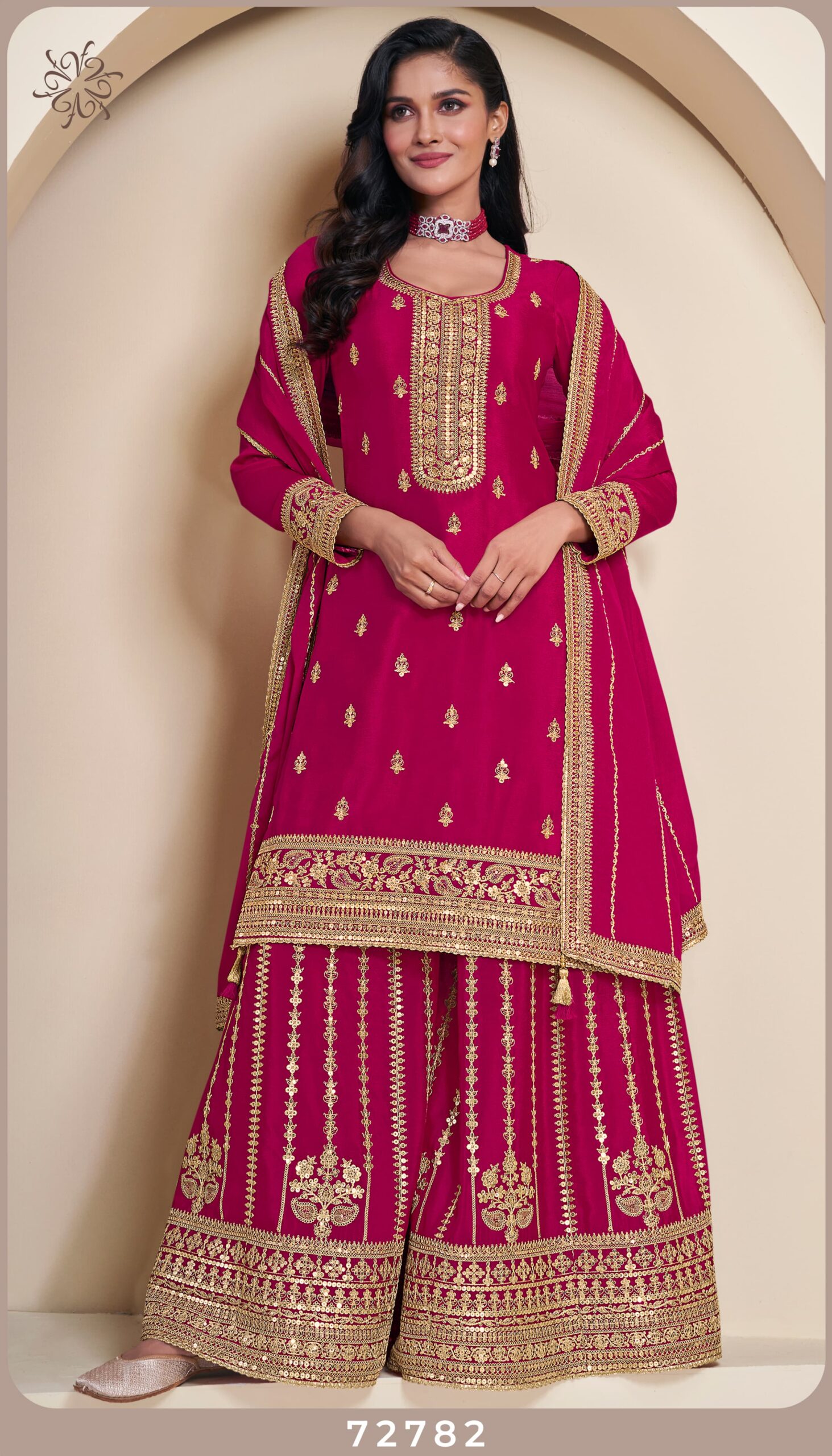 Vinay Kuleesh Sangeet Chinon Wholesale Designer Salwar Suit Catalog - Image 4