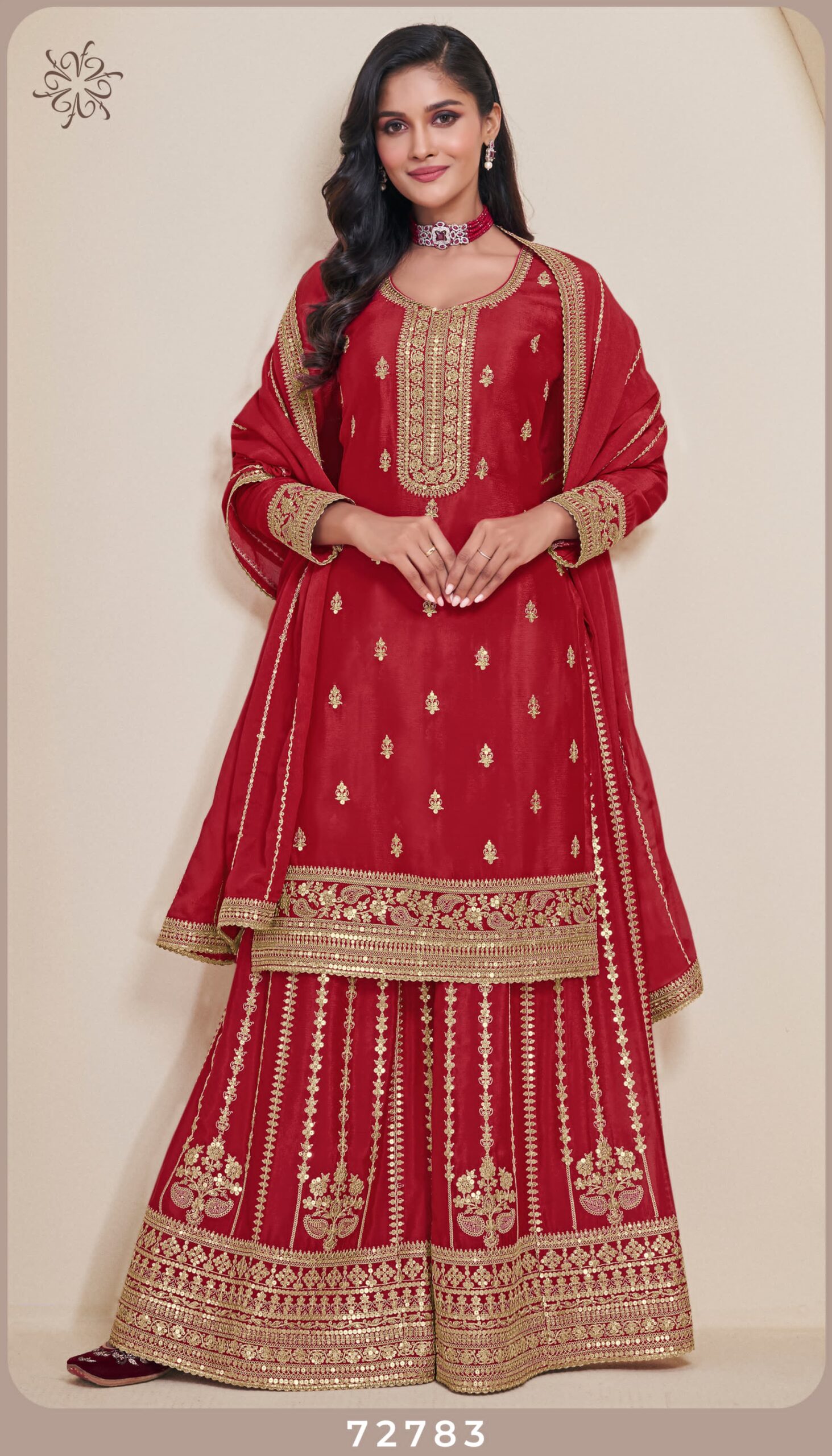 Vinay Kuleesh Sangeet Chinon Wholesale Designer Salwar Suit Catalog - Image 5