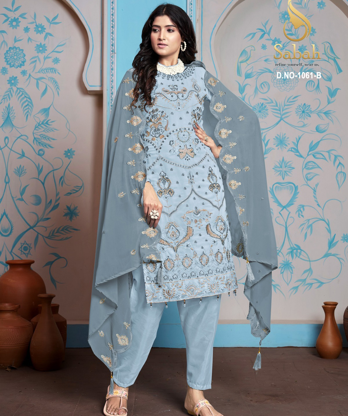 Sabah Zaira Faux Georgette Wholesale Designer Salwar Suit Catalog