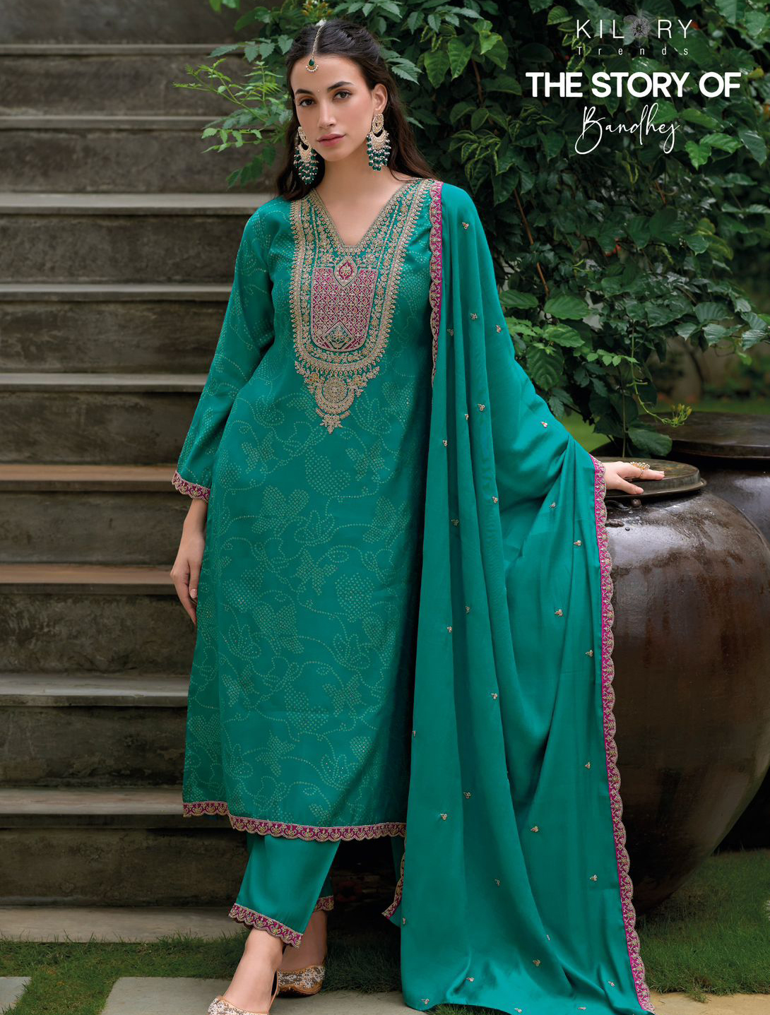 Kilory The Story Of Bandhej Pure Viscose Modal Silk Wholesale Fancy Salwar Suit Catalog