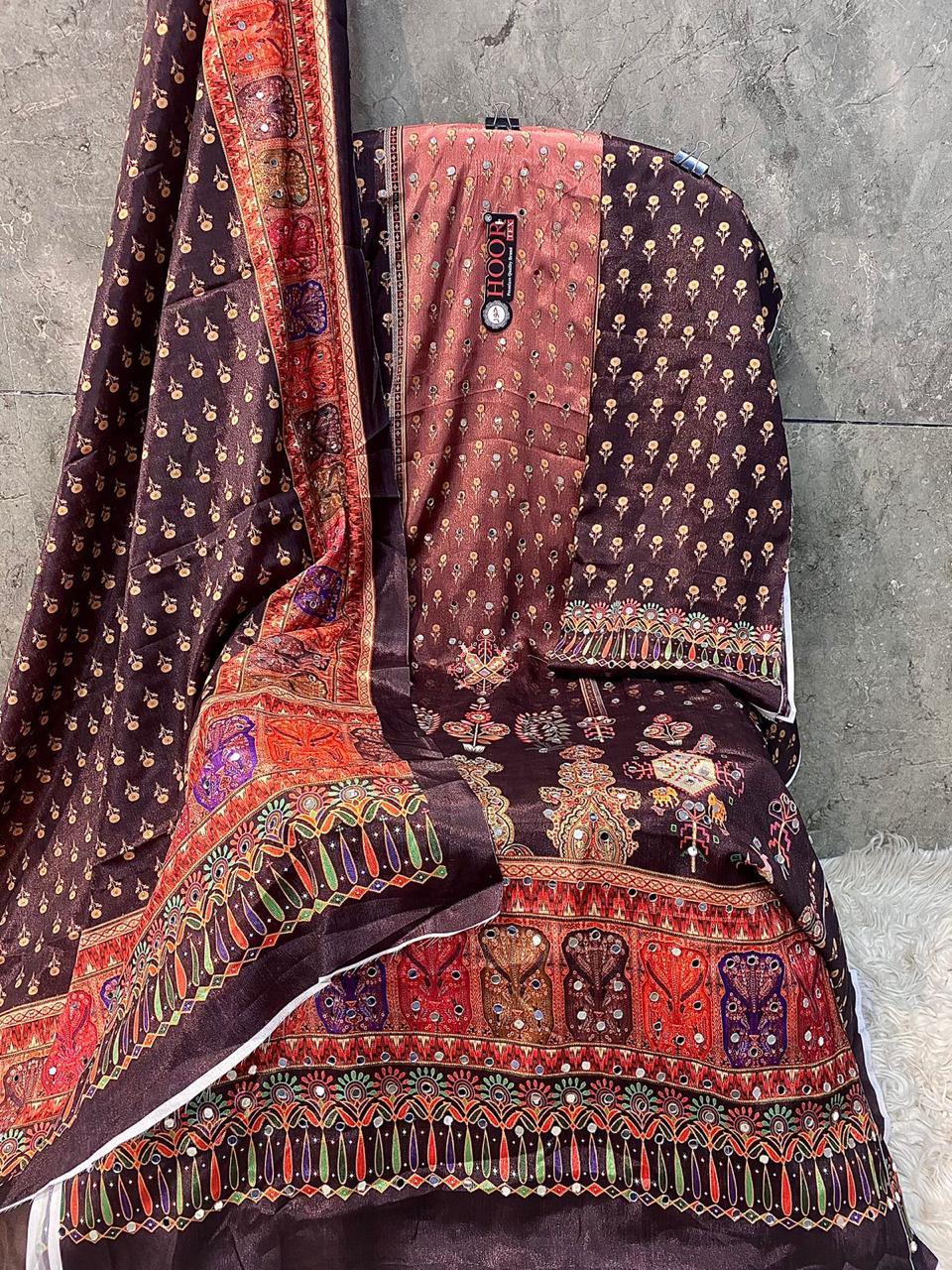 Hoor Tex H-346 A To D Heavy Chinon Pirint Wholesale Pakistani Salwar Suit Catalog - Image 8