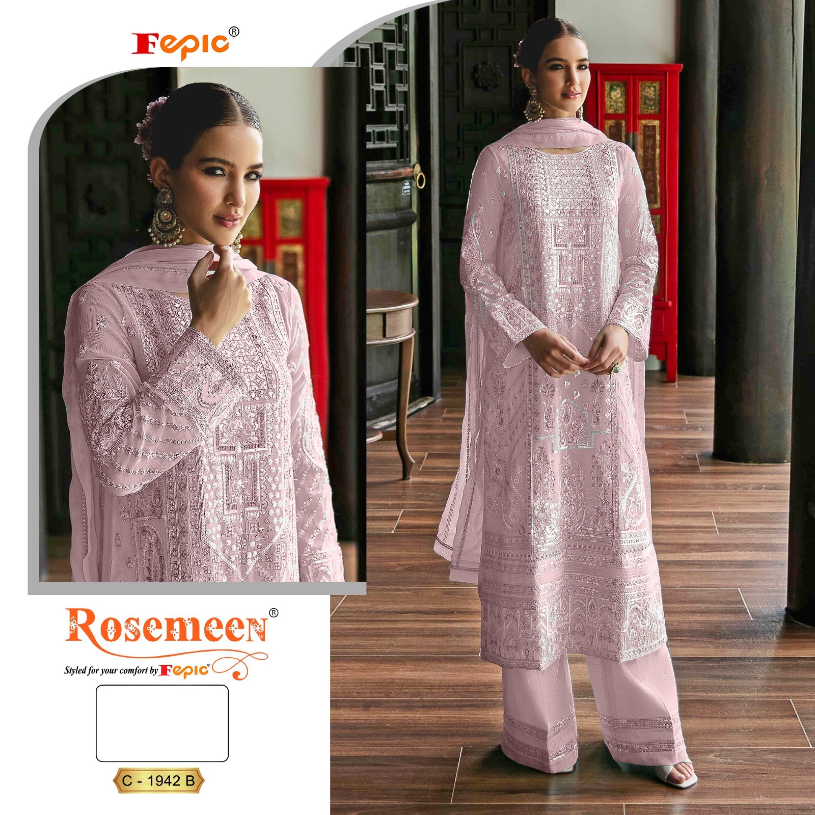 Fepic 1942 Georgette Wholesale Pakistani Salwar Suit Catalog - Image 2