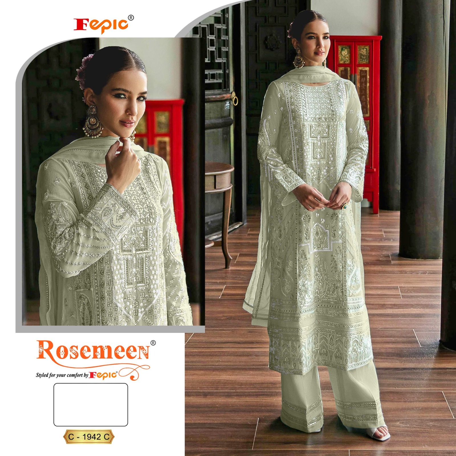 Fepic 1942 Georgette Wholesale Pakistani Salwar Suit Catalog - Image 4