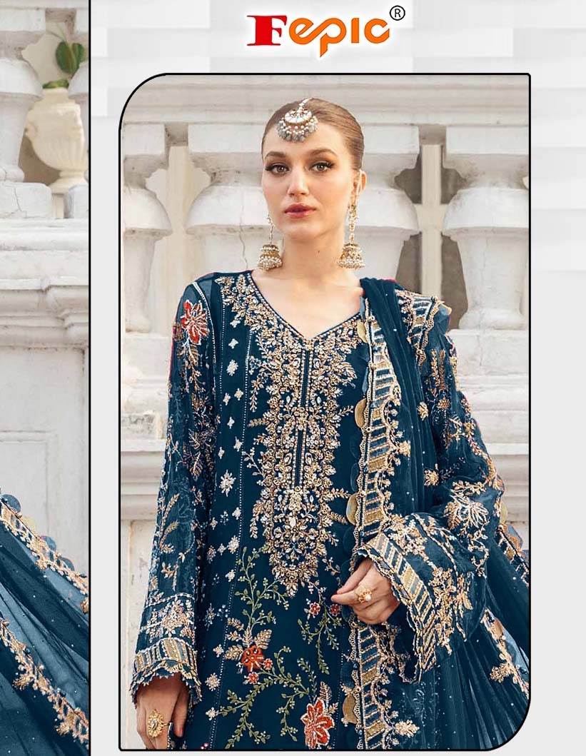 Fepic 1917 Organza Wholesale Pakistani Salwar Suit Catalog