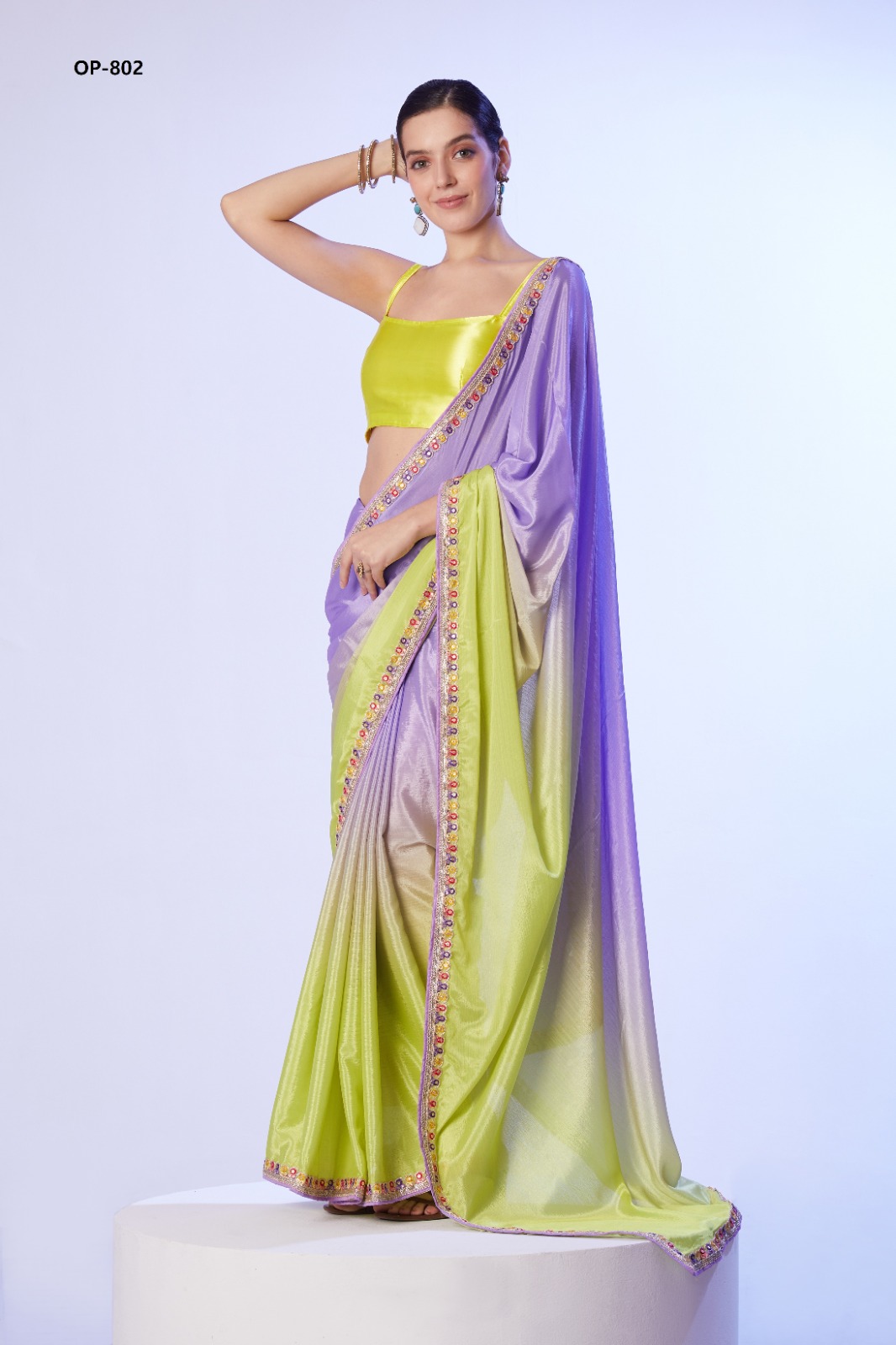 Laxminam Op-802 Chinnon Wholesale Fancy Sarees Catalog - Image 3