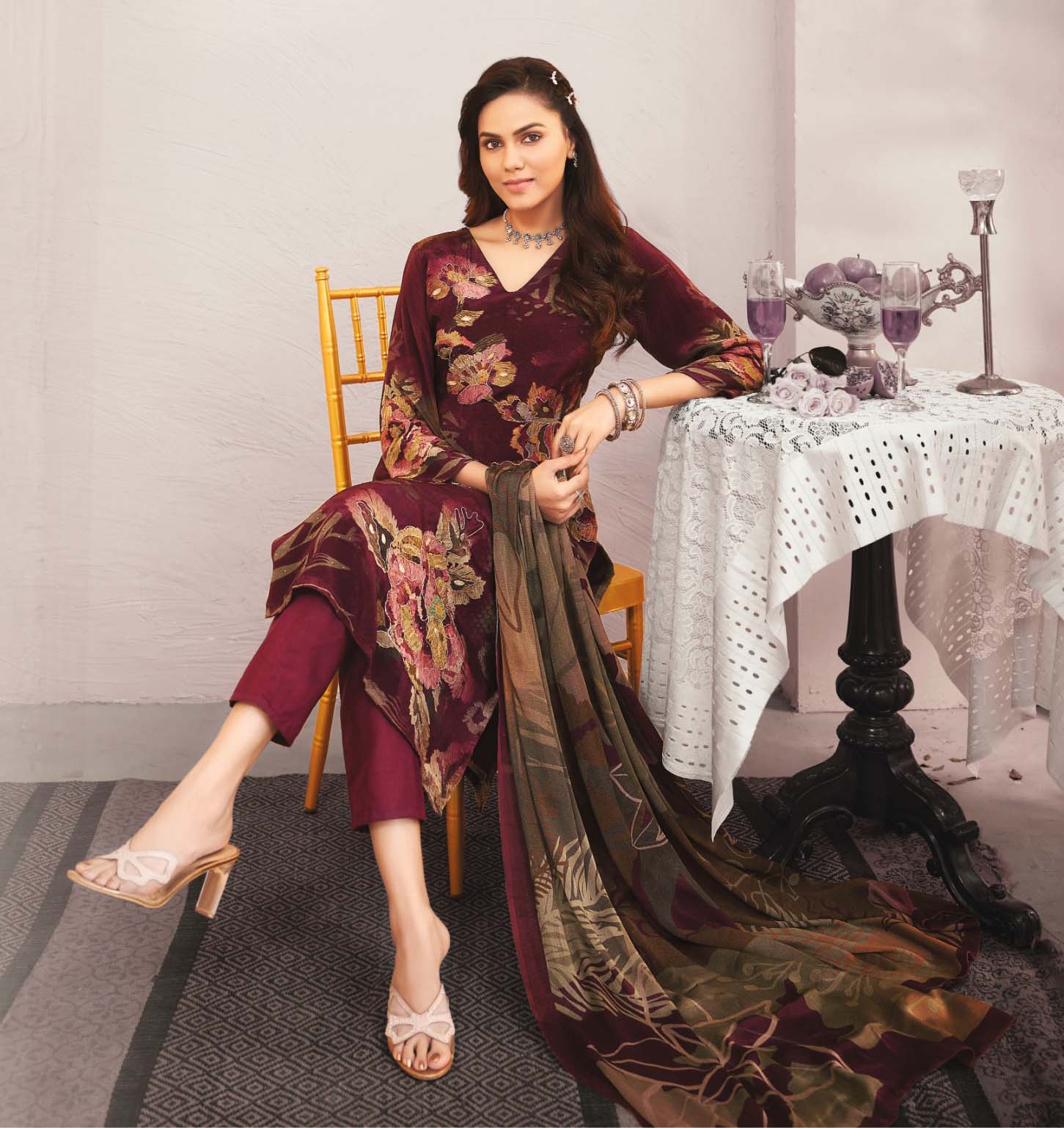 Glossy Vaani Pure Natural Wholesale Fancy Salwar Suit Catalog