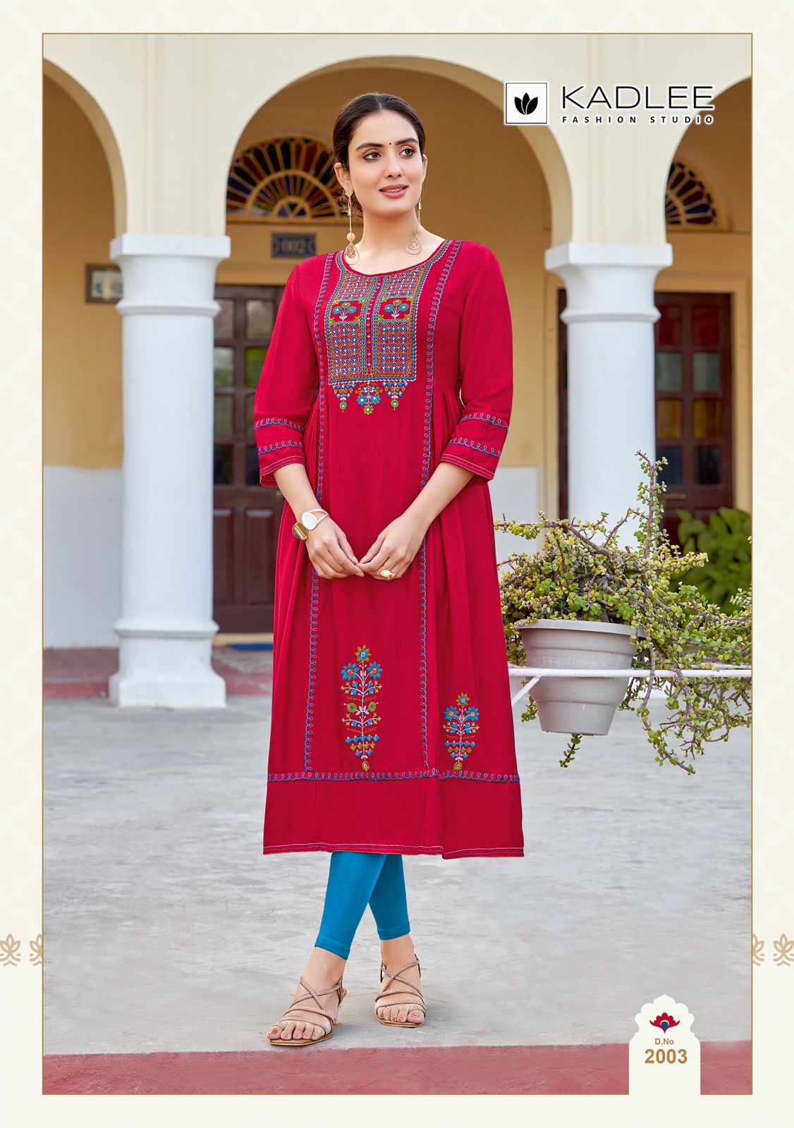 Kadlee Anshika Rayon Weaving Wholesale Fancy Kurtis Catalog - Image 5