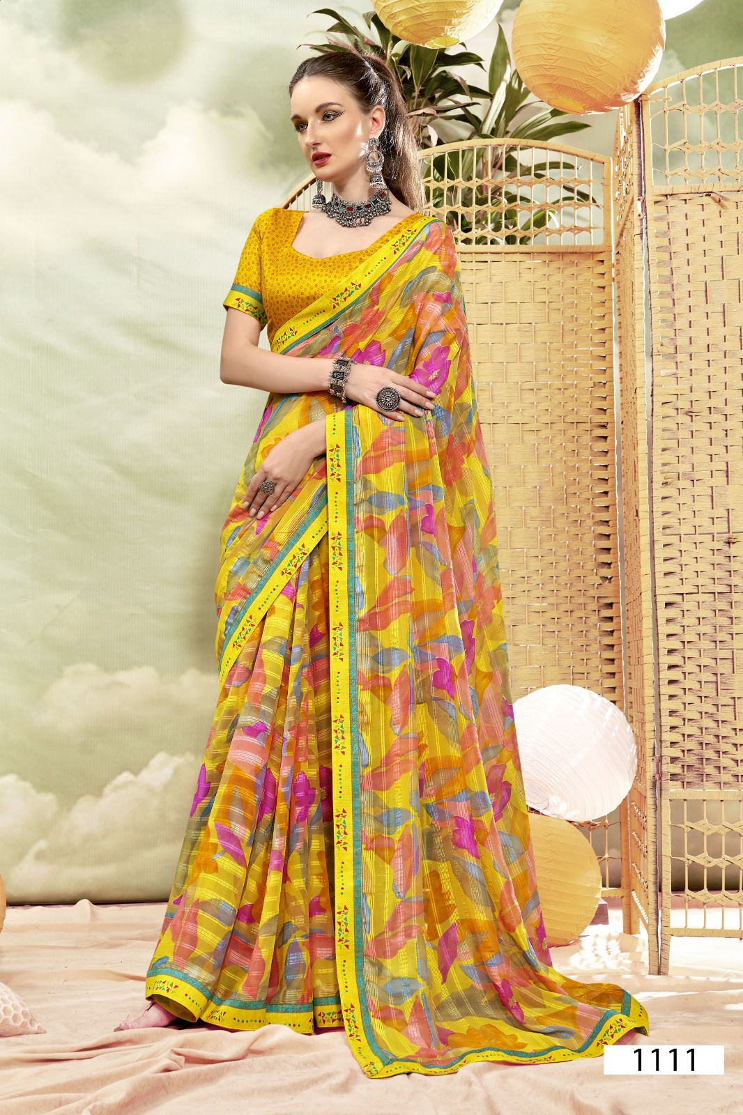 Vallabhi Lite Nitanjali Georgette Wholesale Fancy Sarees Catalog - Image 3